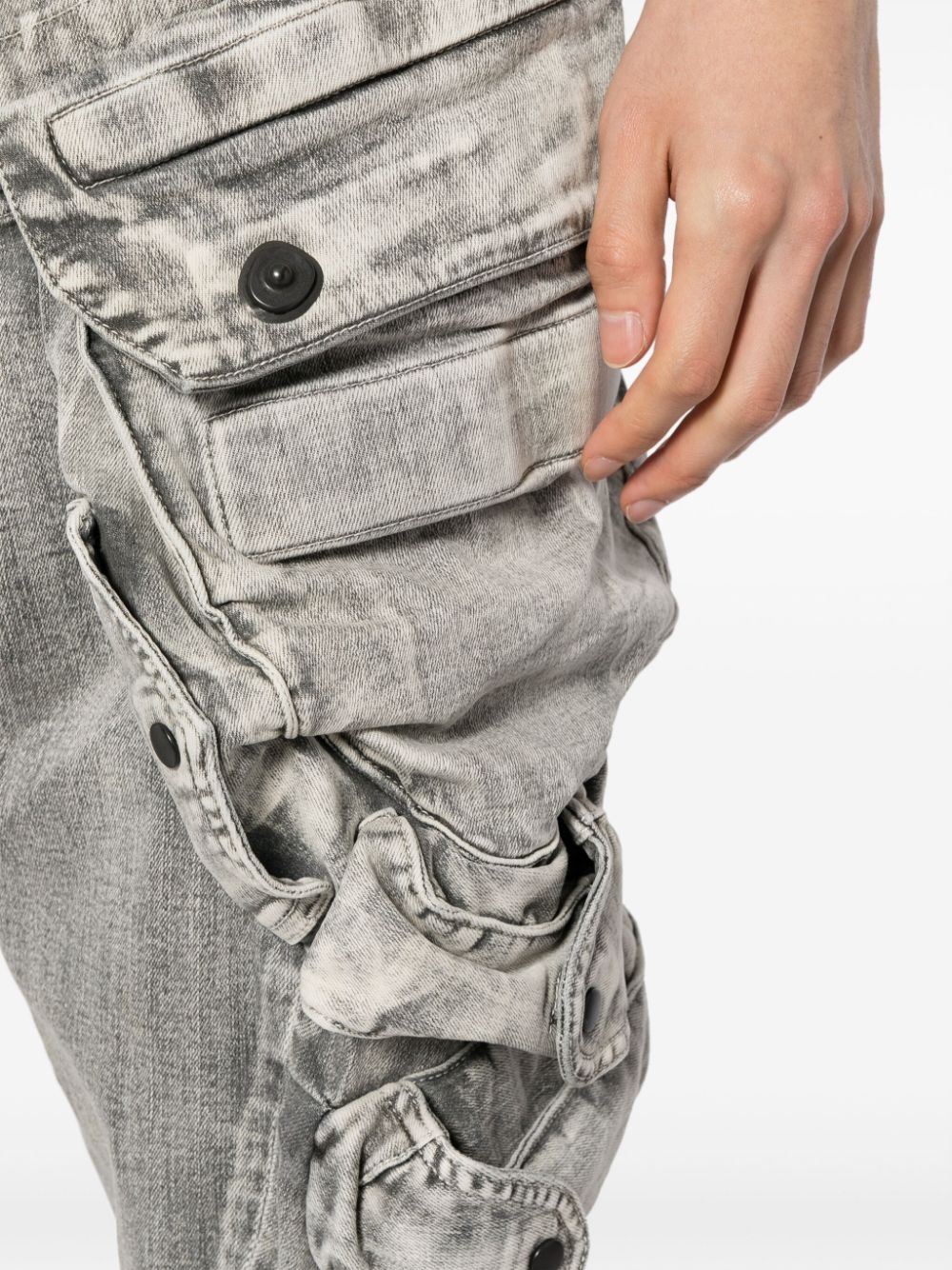 Plaster cargo drop-crotch jeans - 5