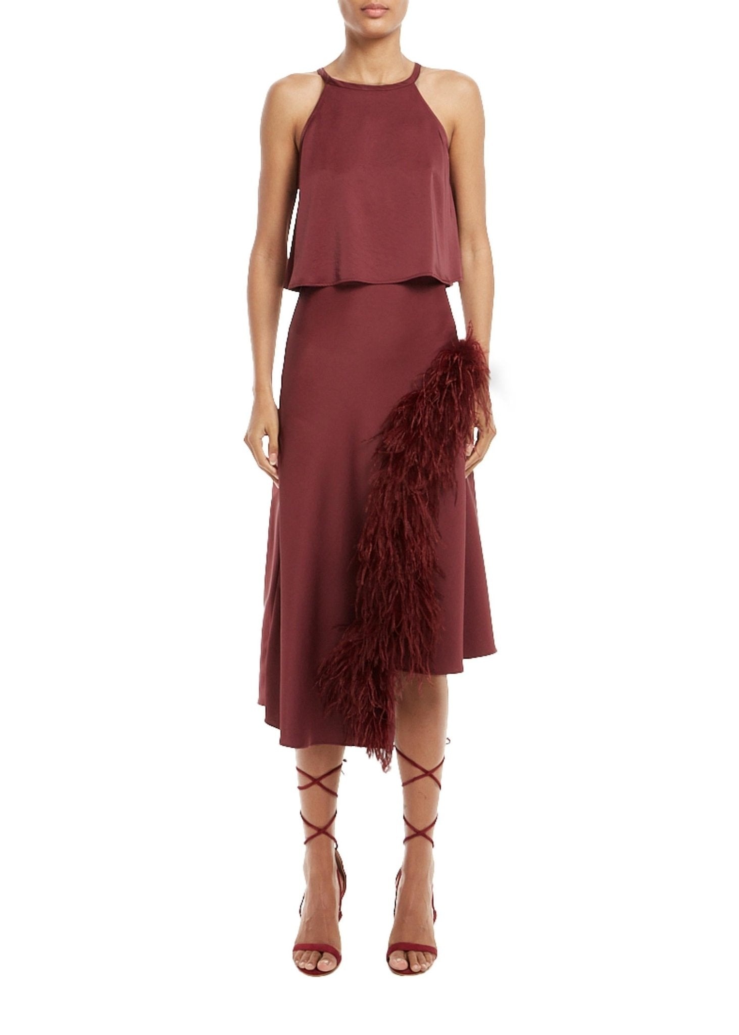 Feather Asymmetrical Midi Skirt - 3