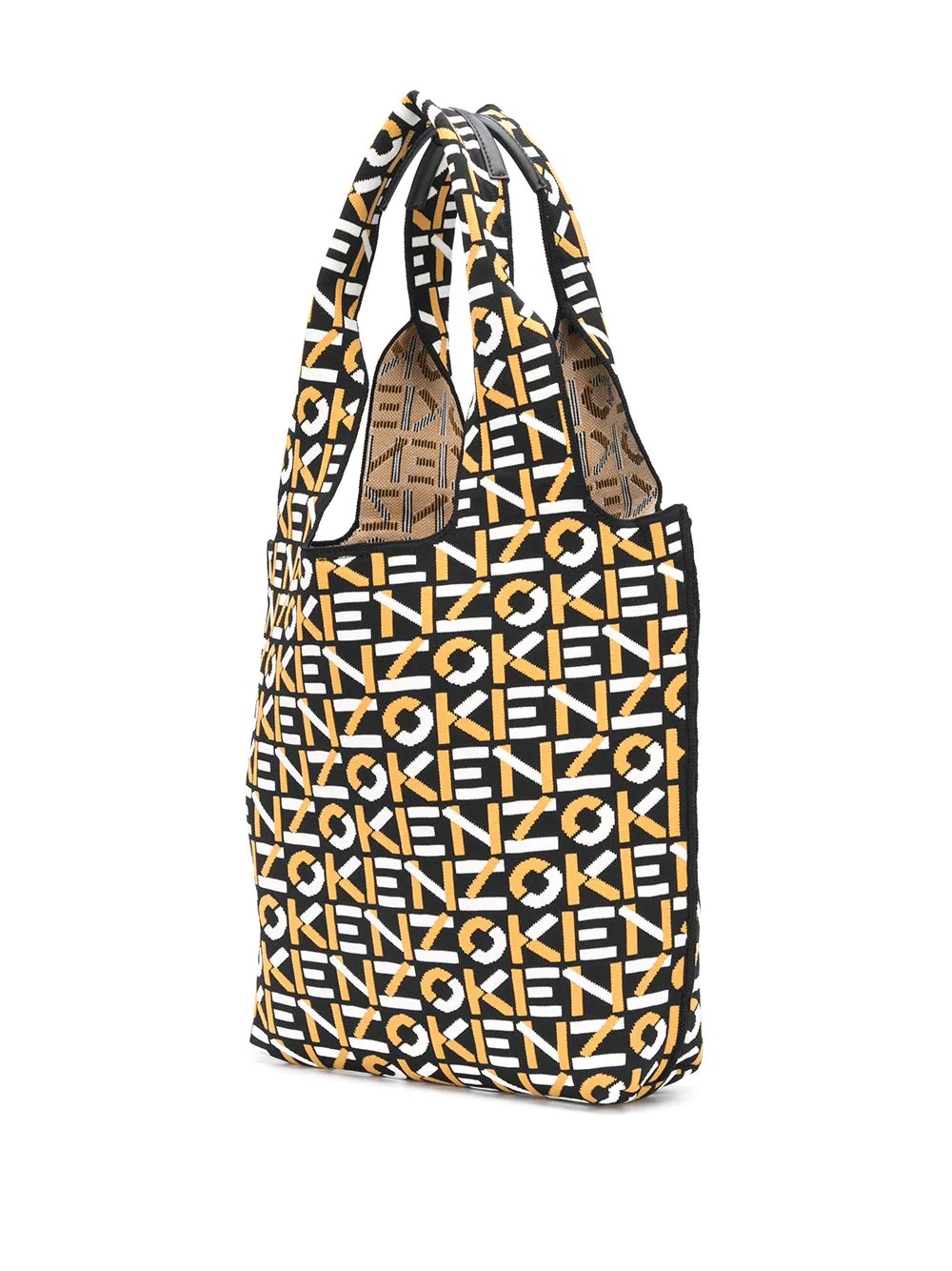 knitted logo-pattern tote bag - 3