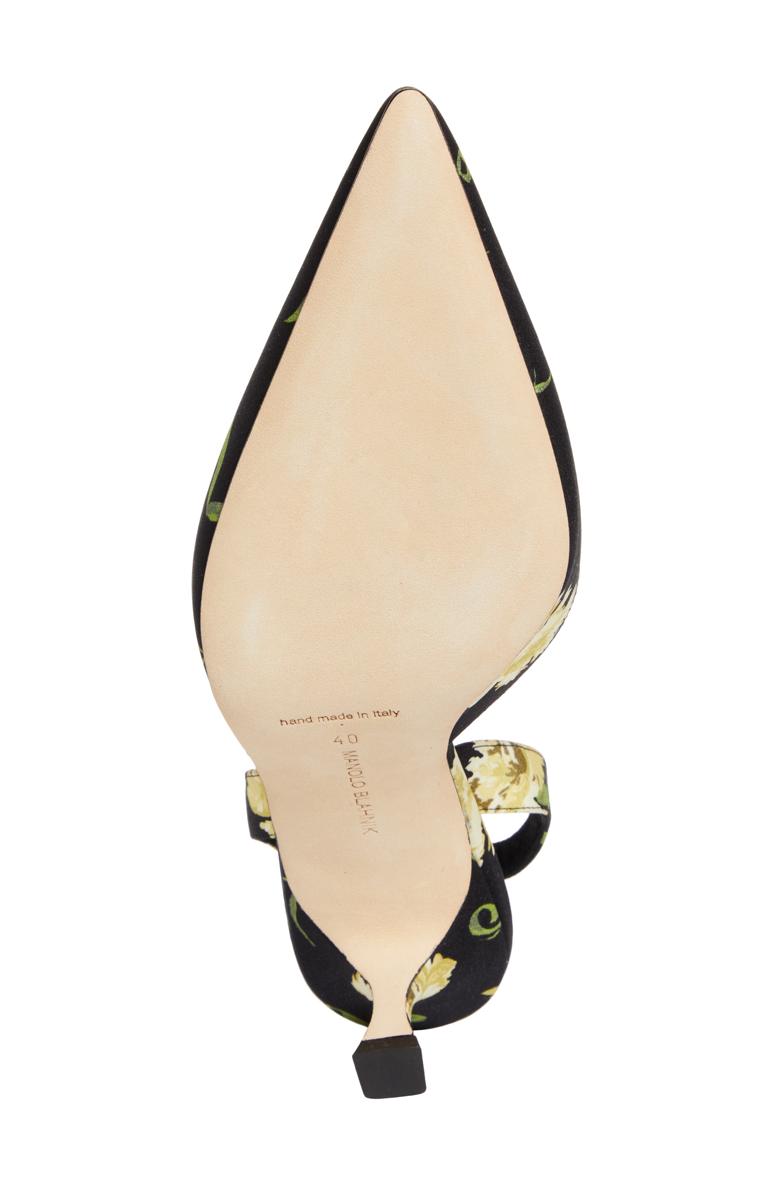 Manolo Blahnik Carolyne Floral Pointed Toe Slingback Pump in Black at Nordstrom - 6