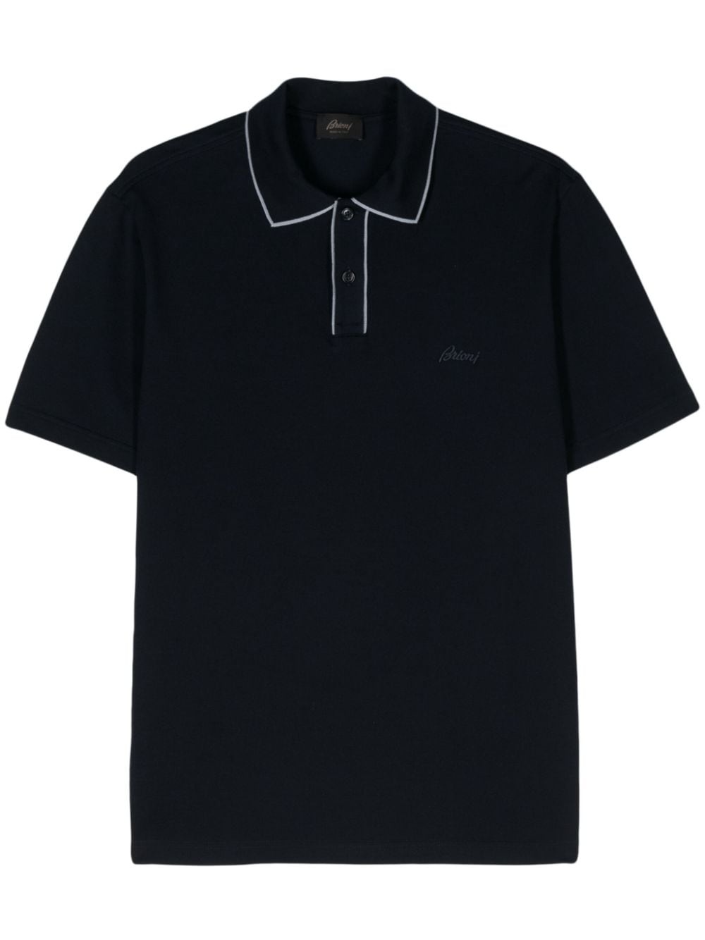 logo-embroidered cotton polo shirt - 1