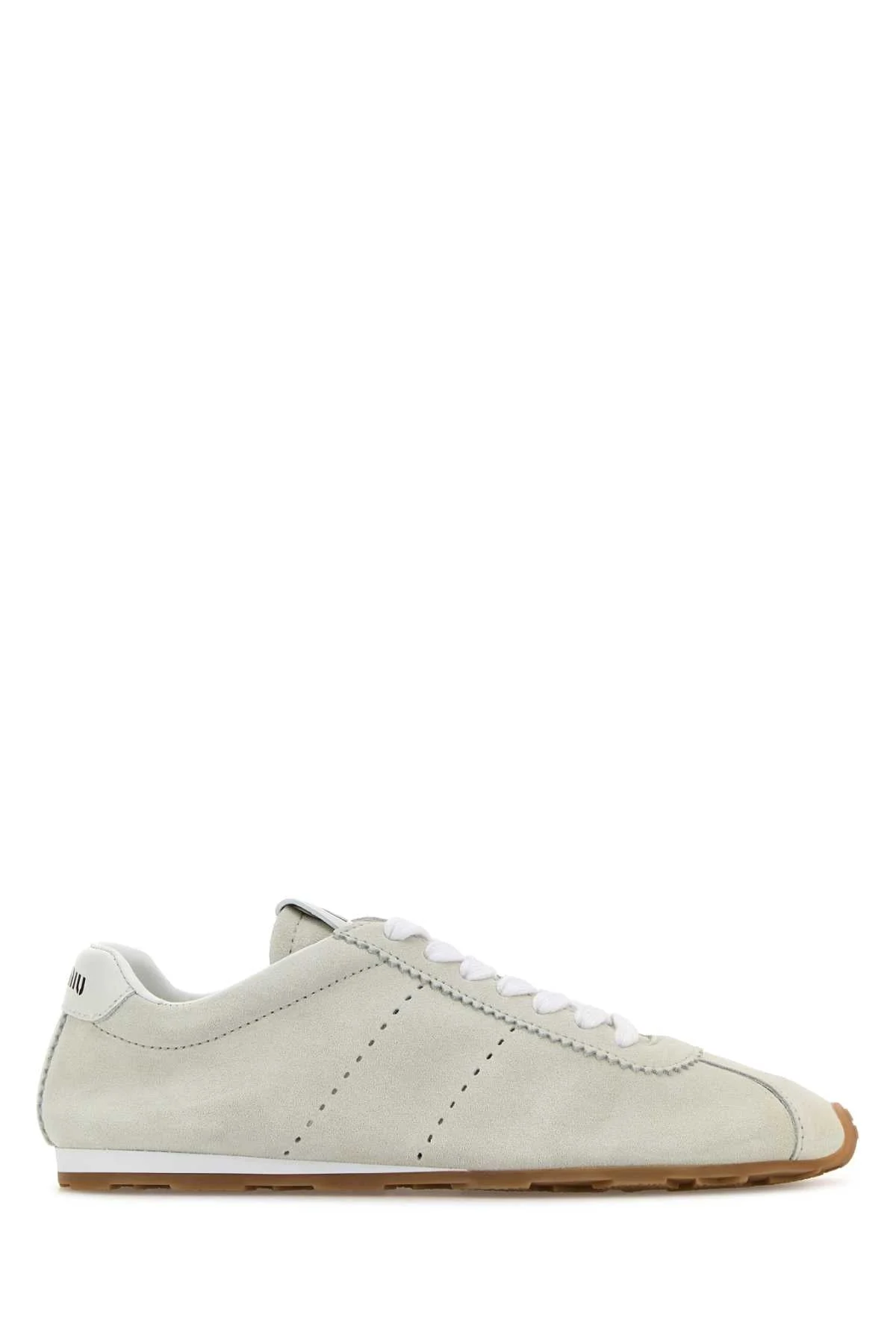 Miu Miu Women White Suede Plume Sneakers - 1