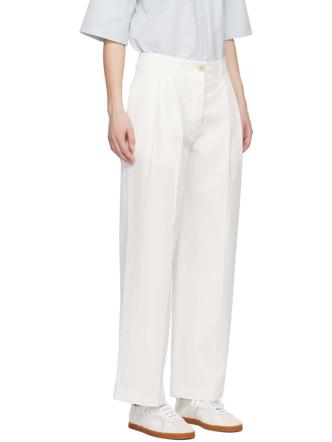 White Relaxed Trousers - 2