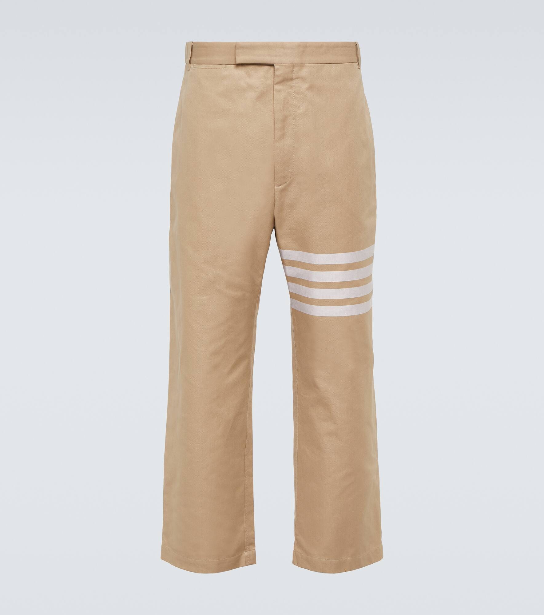 4-Bar cropped cotton straight pants - 1