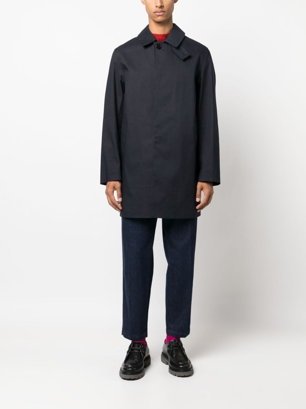 single-breasted cotton coat - 2