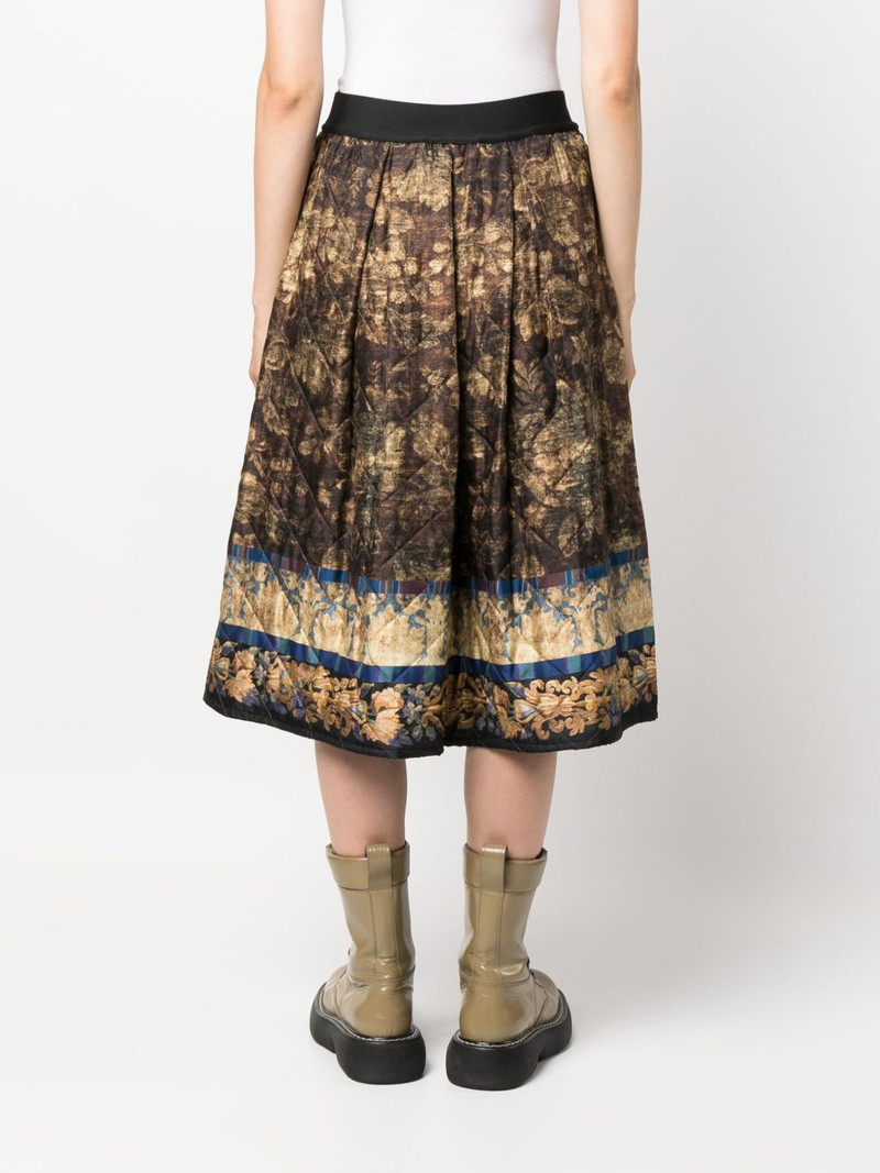 mix-print pleated midi skirt 4