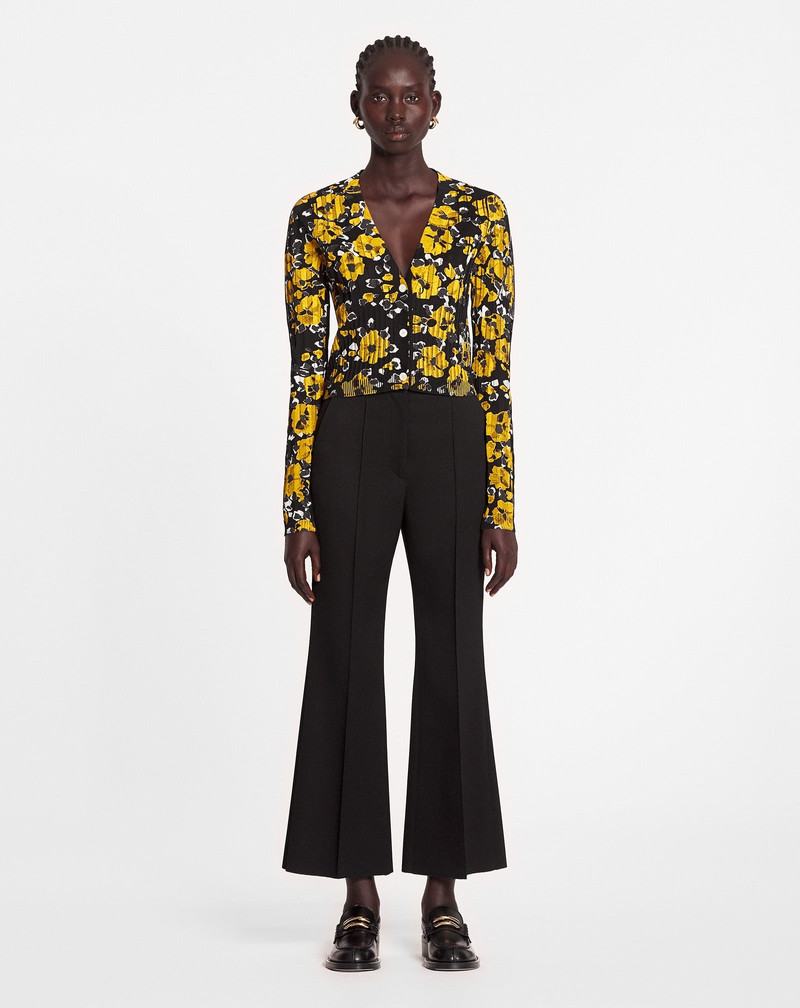 Lanvin PRINTED SILK AND COTTON V-NECK CARDIGAN outlook