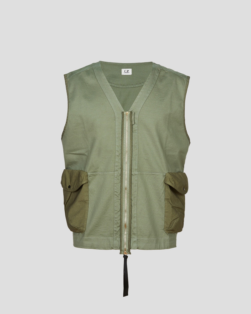 Heavy Jersey Mixed Zipped Vest 1