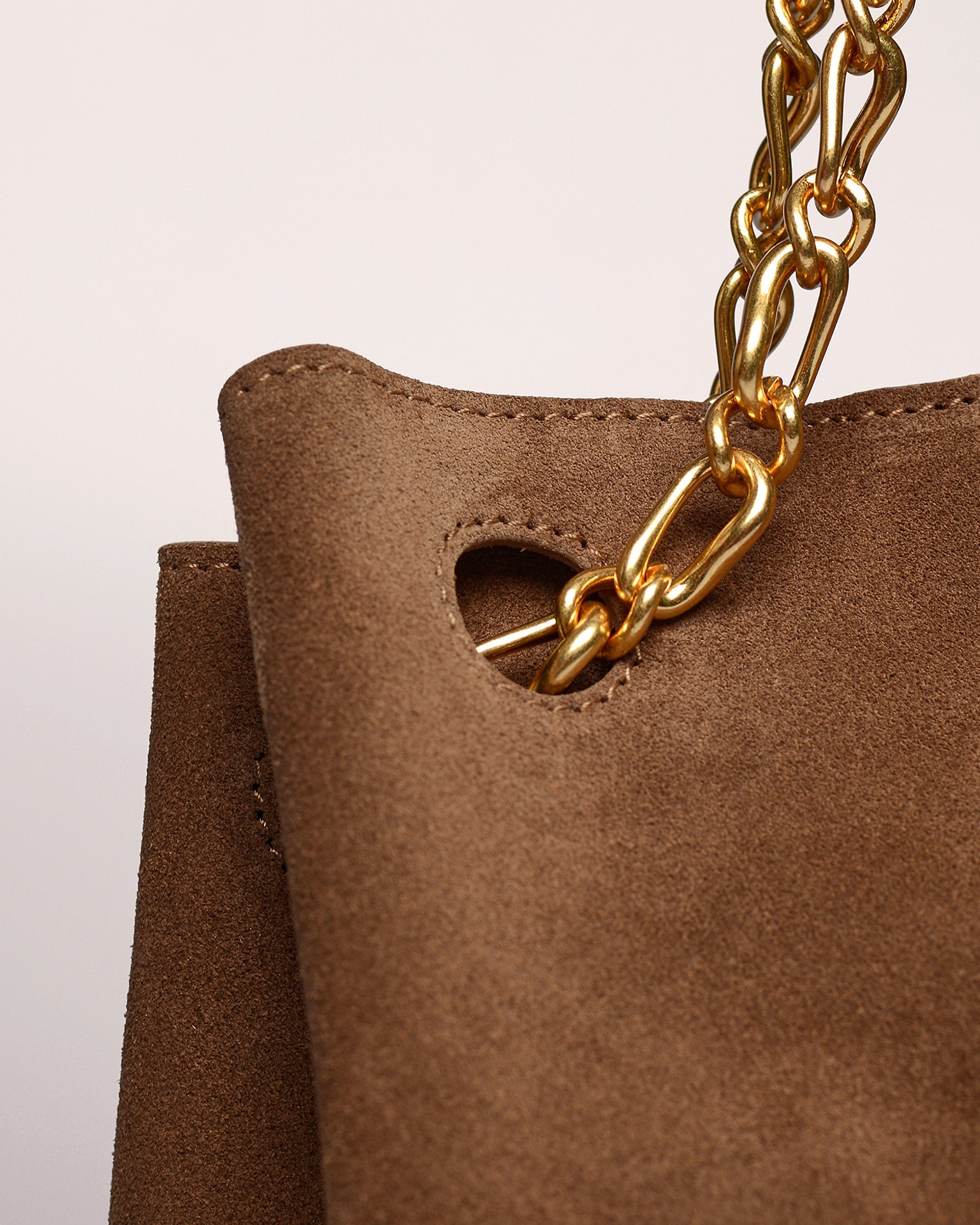 THE GATHER BUCKET - Suede bucket bag - Havana - 2