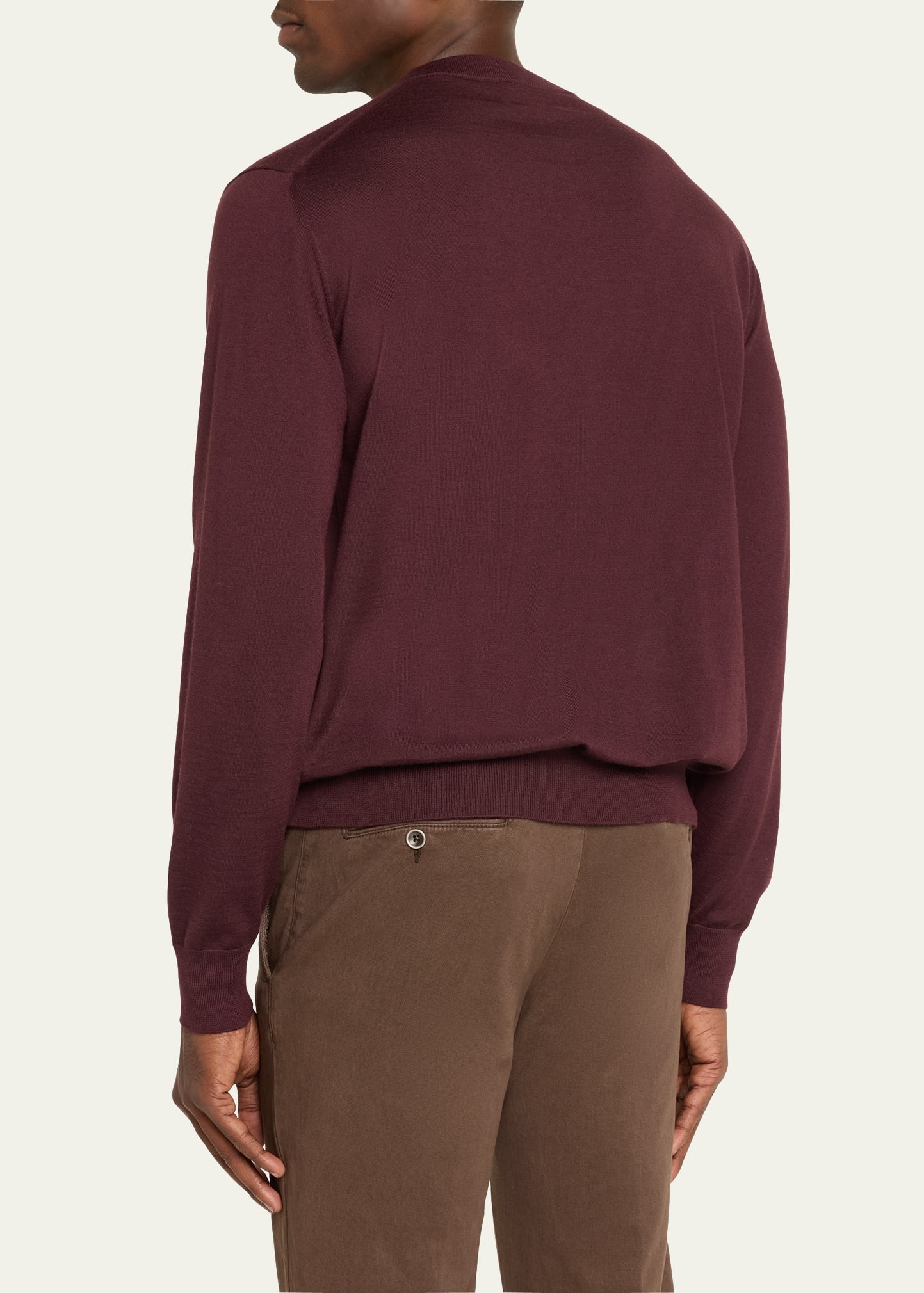 Men's Cashmere Stocking Stitch Crewneck Sweater - 3