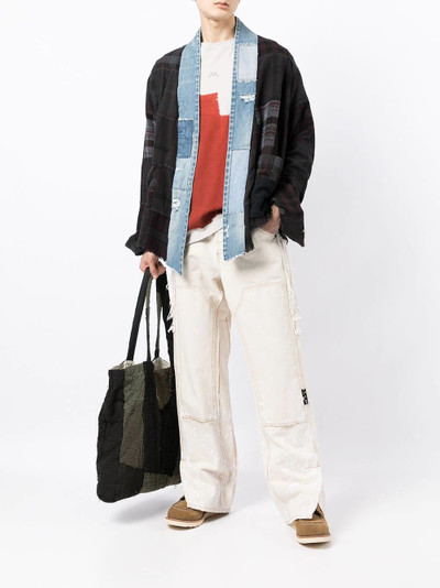 Greg Lauren tartan-check raw-cut jacket outlook