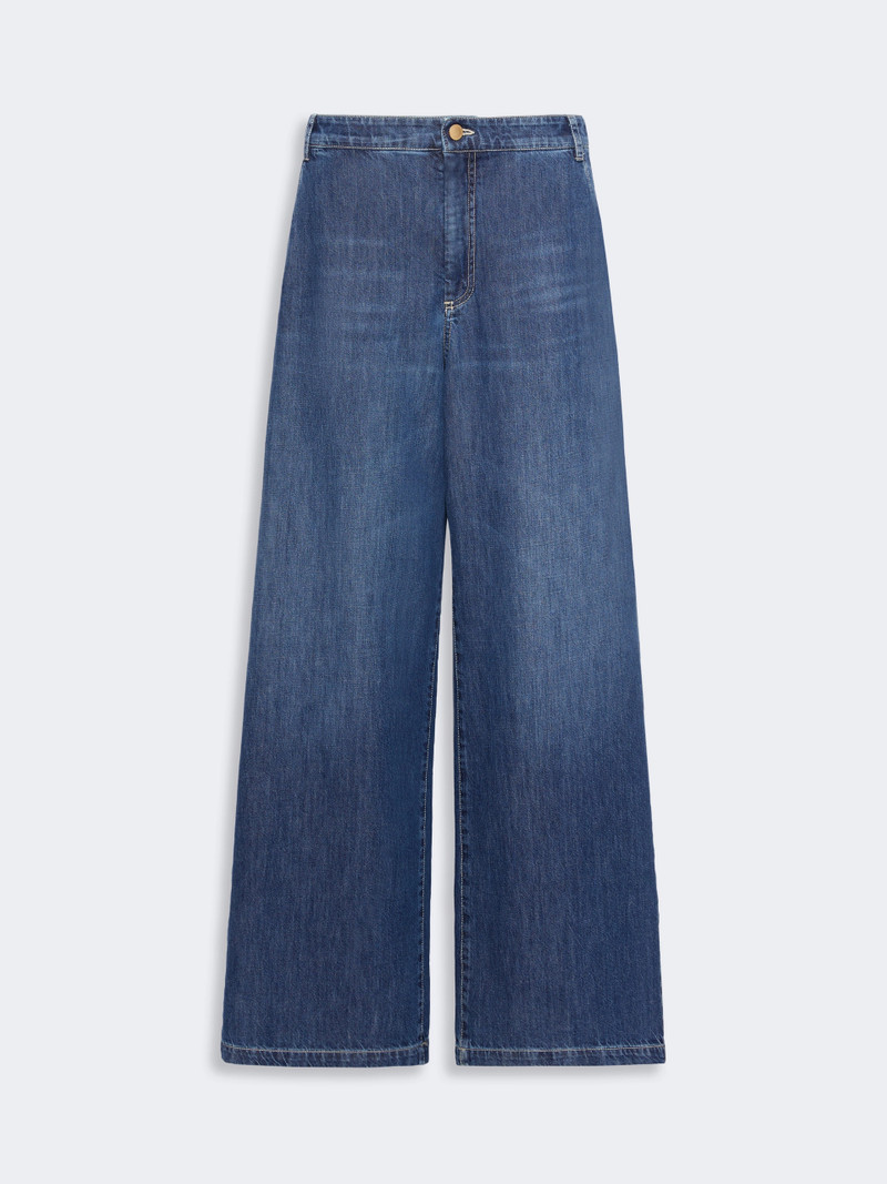 GELATO Straight leg cotton denim trousers - CHINA BLUE 1