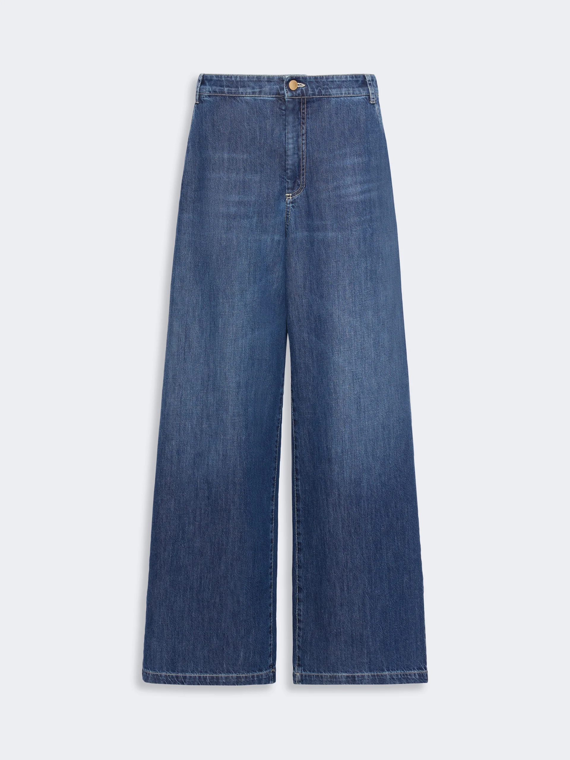 GELATO Straight leg cotton denim trousers - CHINA BLUE - 1