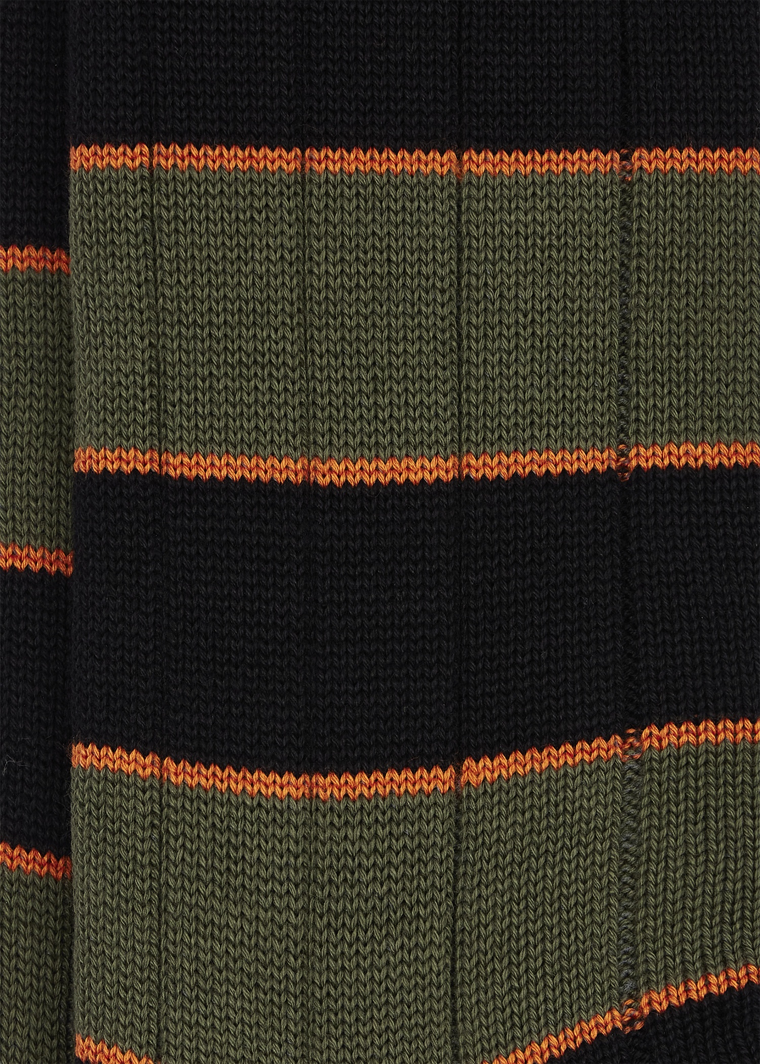 Black and Khaki Cotton-Blend Rib Socks - 3