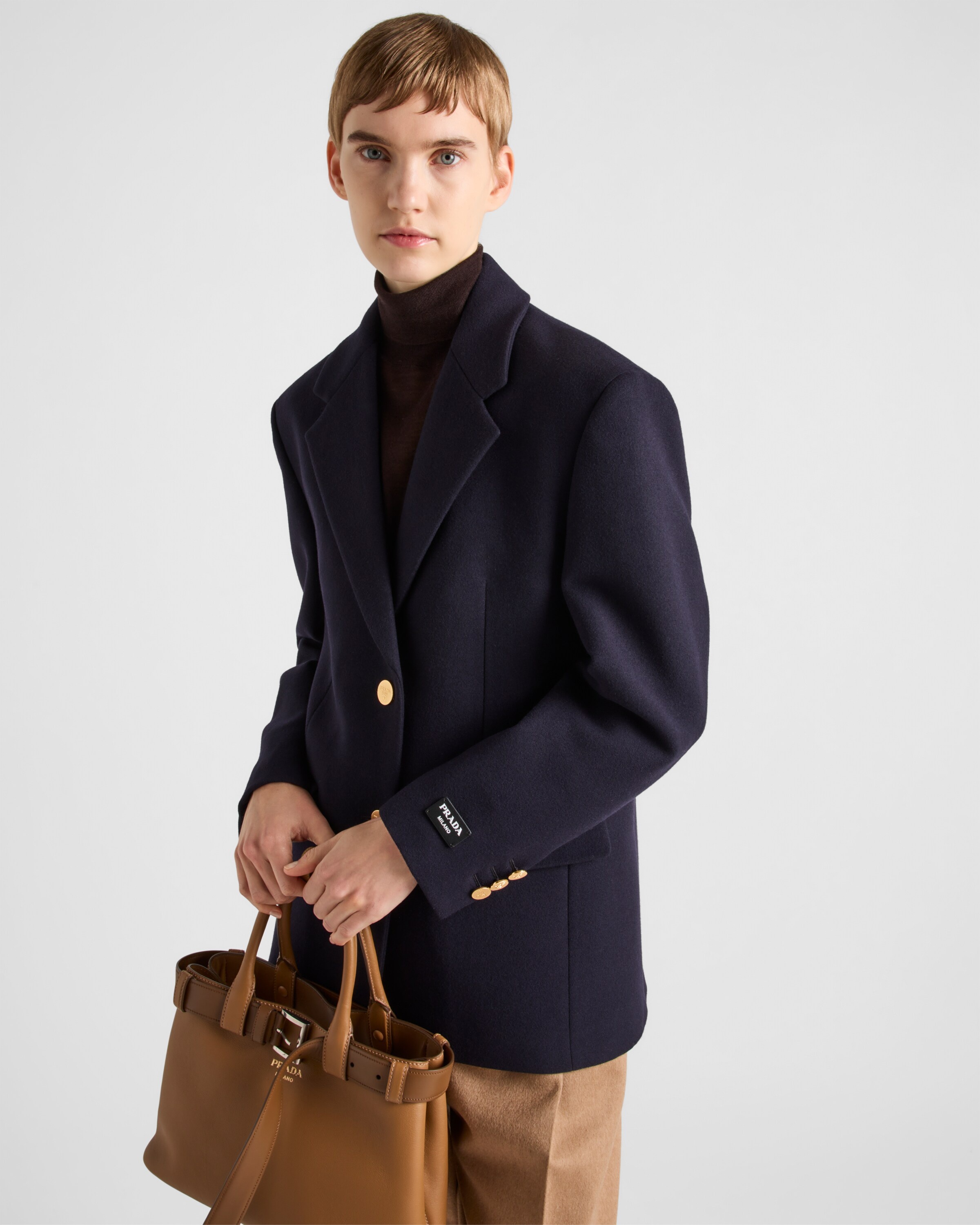 Single-breasted wool faille jacket - 3