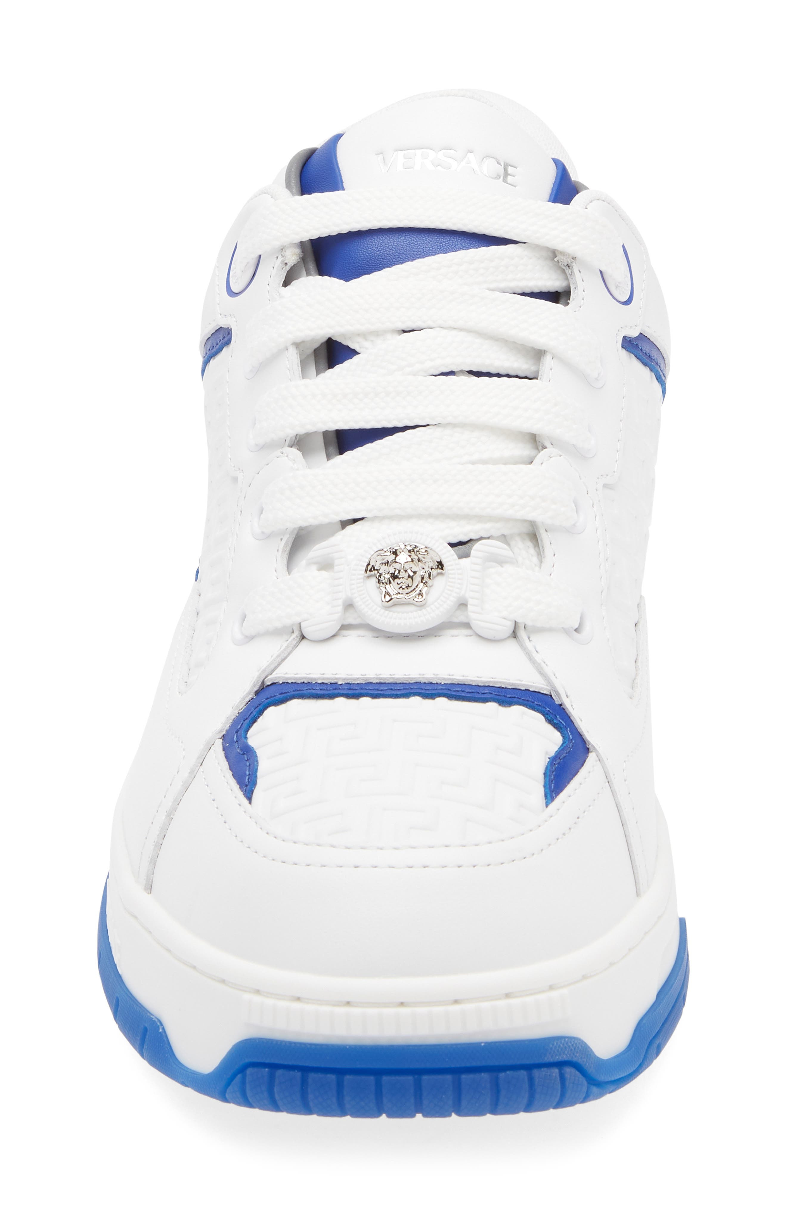 Versace Logo Sneaker in White Royal Blue at Nordstrom - 4