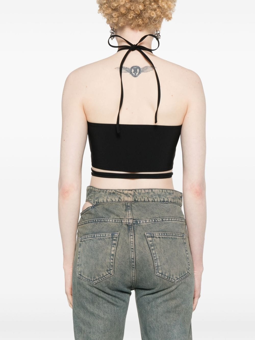 crossover-straps cropped top - 4