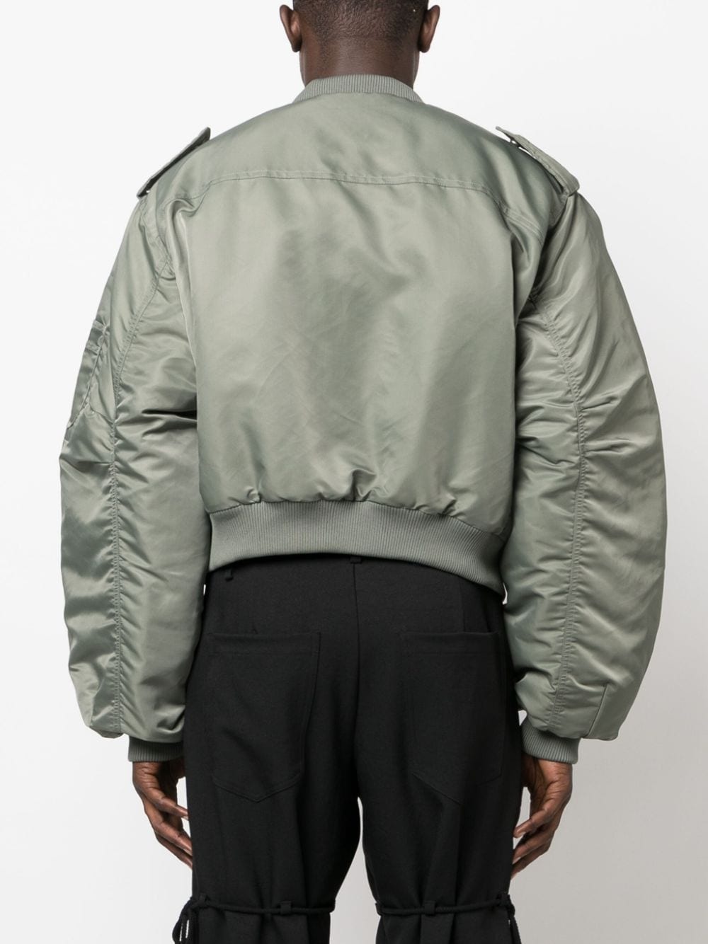 baseball-collar cropped bomber jacket - 5