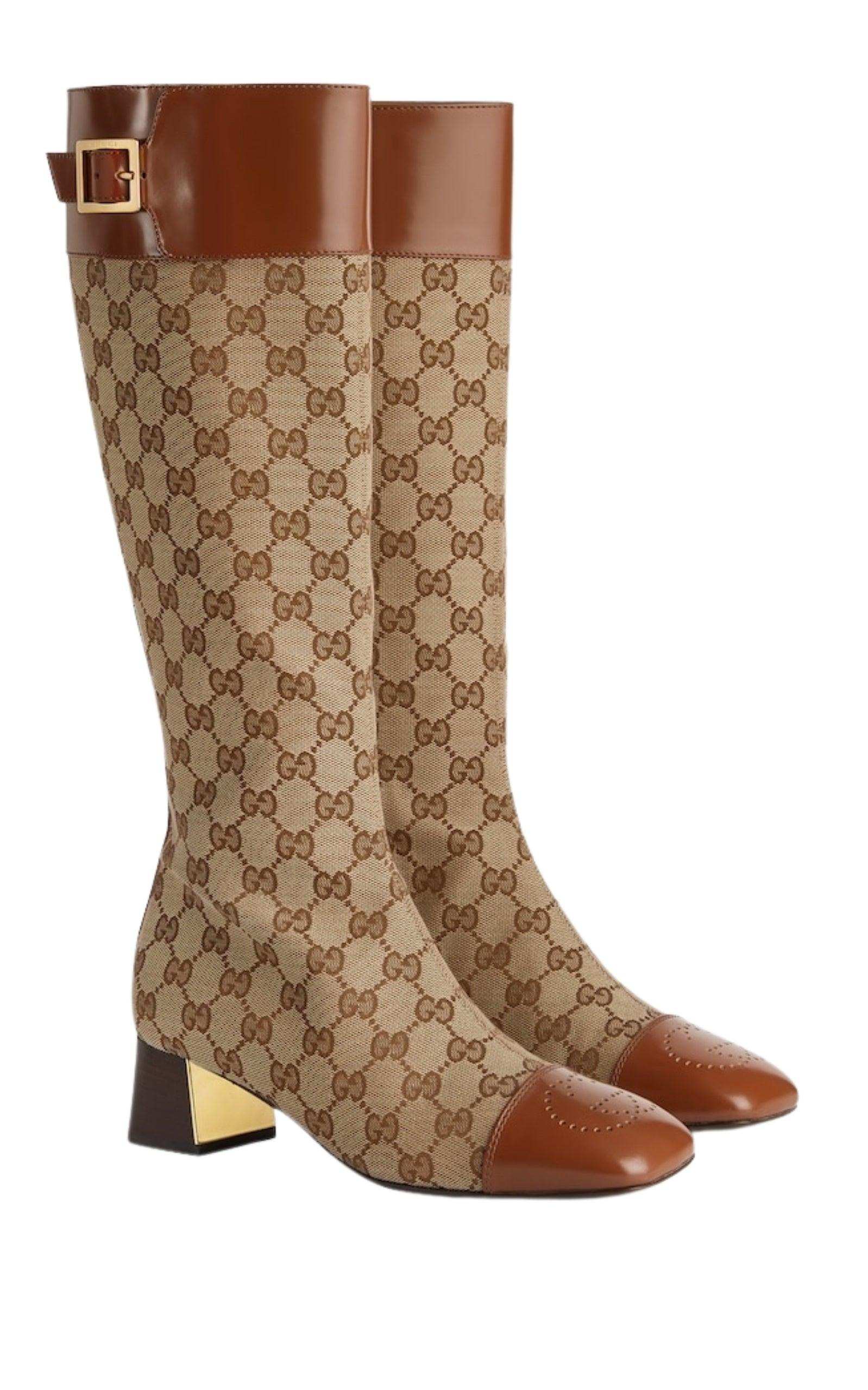 Ellis GG-Monogram Canvas Knee-High Boots - 5