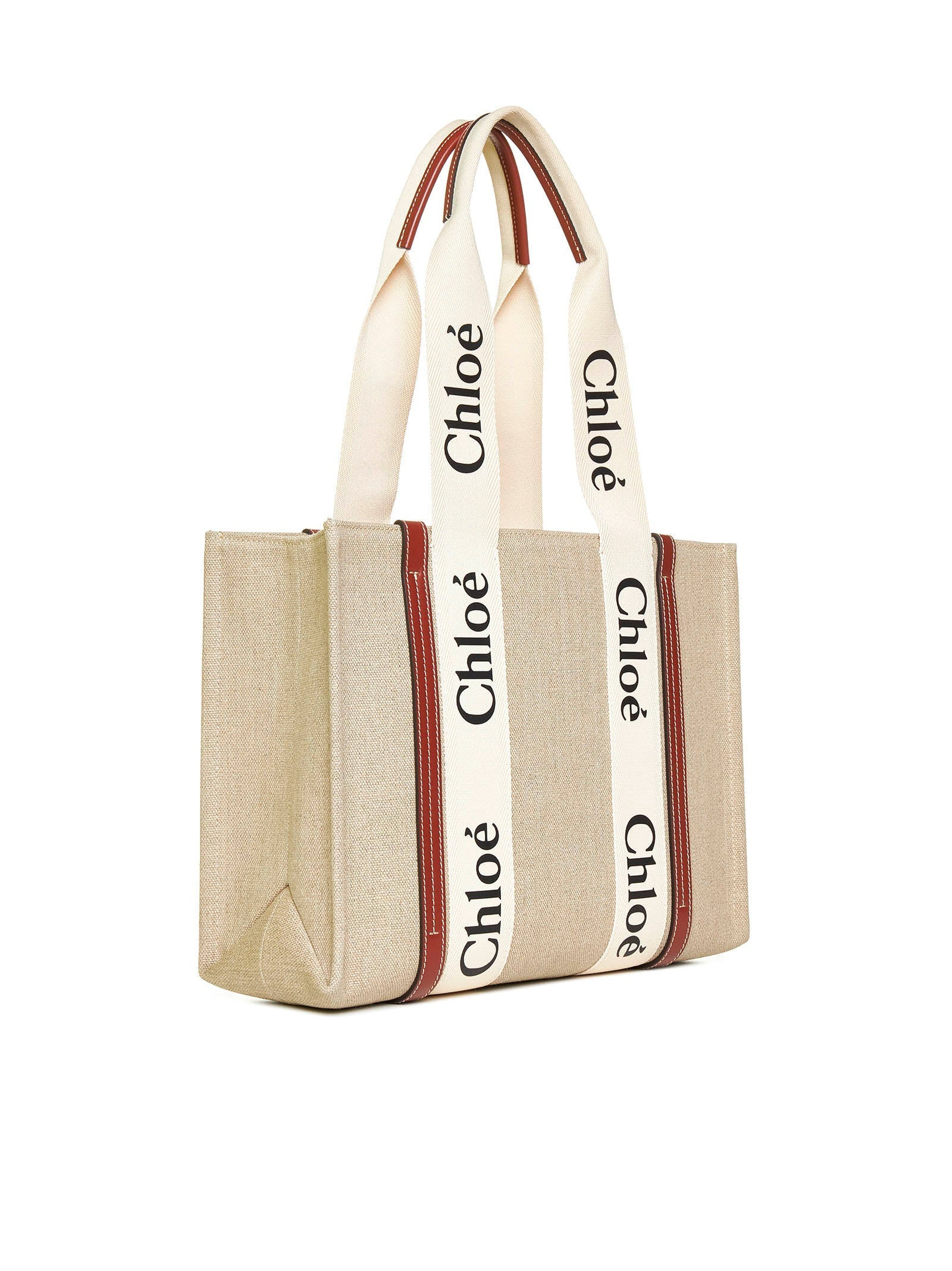 Chloé Women Woody Linen Tote Bag Chloè - 3