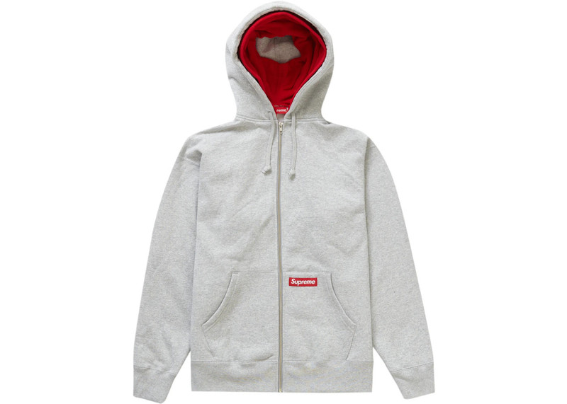 Supreme Supreme Double Hood Facemask Zip Up Hooded Sweatshirt Heather Grey outlook
