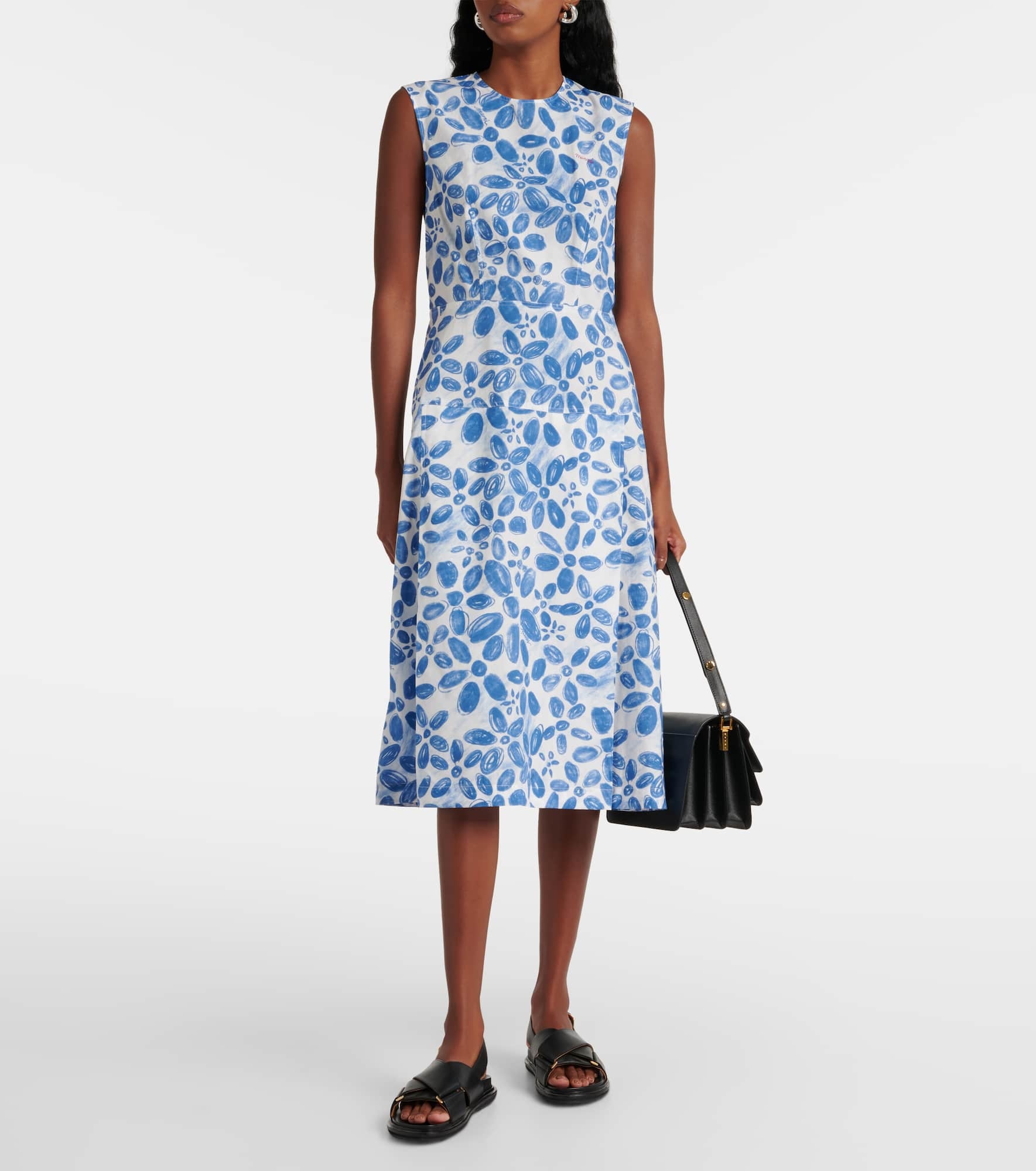 Printed cotton midi dress - 2