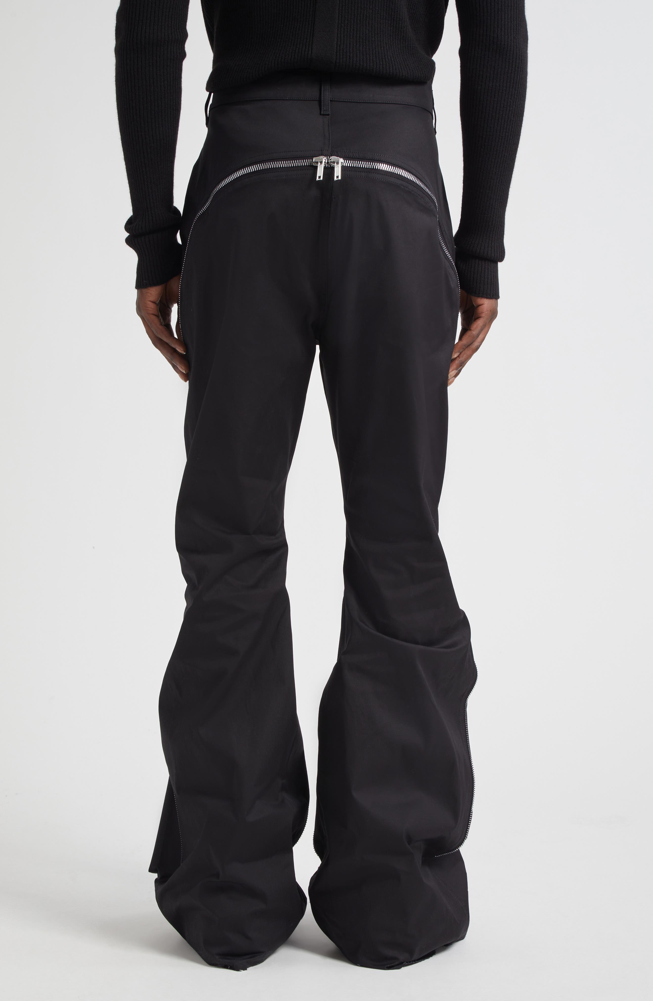 Rick Owens Bolan Banana Zip Raw Hem Jeans in Black at Nordstrom - 4