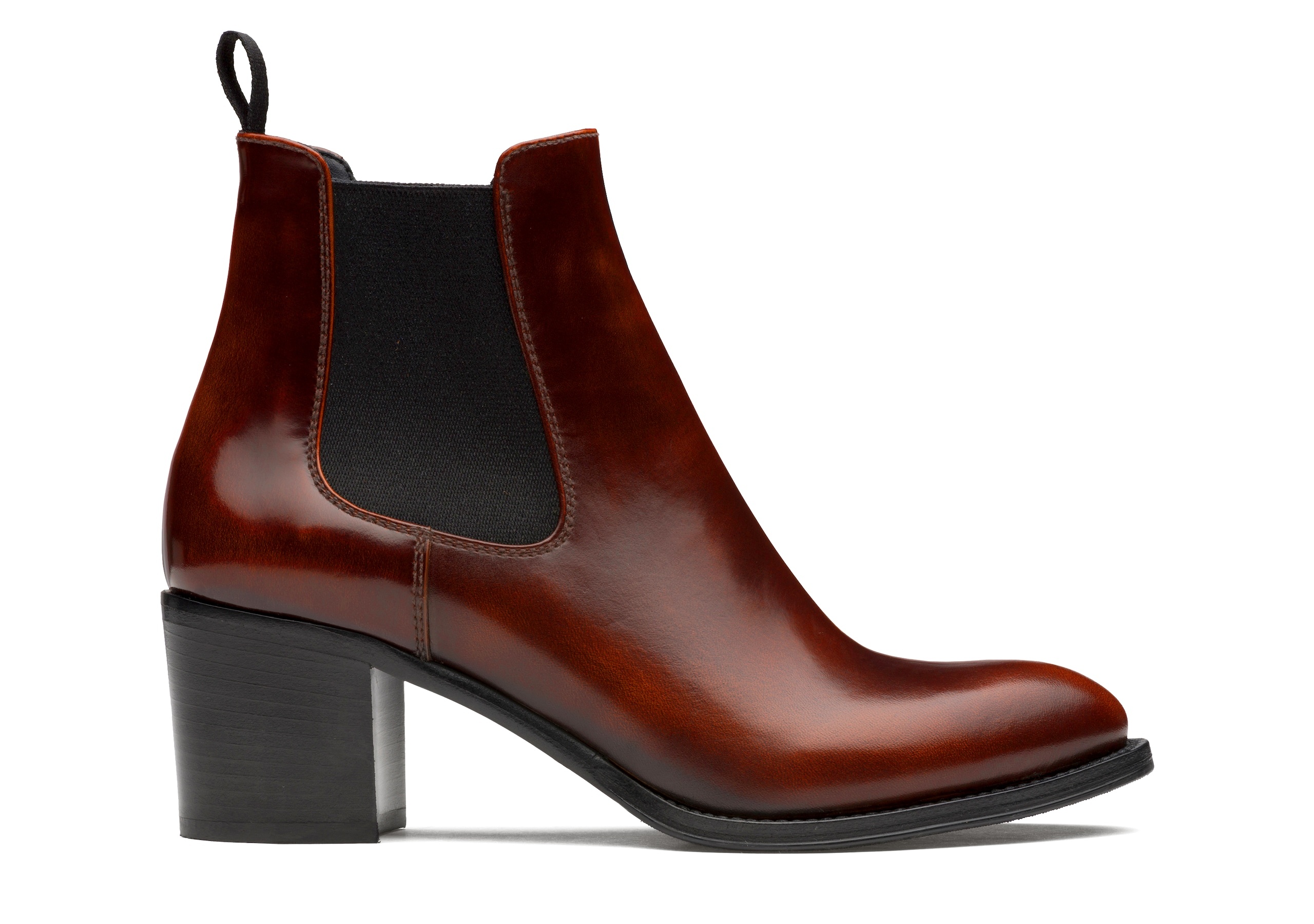 Shirley 55
Polished Fumè Heeled Boot Tabac - 1