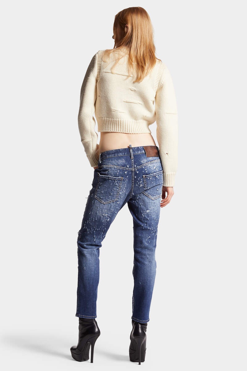 MEDIUM WOOD WORM WASH COOL GIRL JEANS - 4