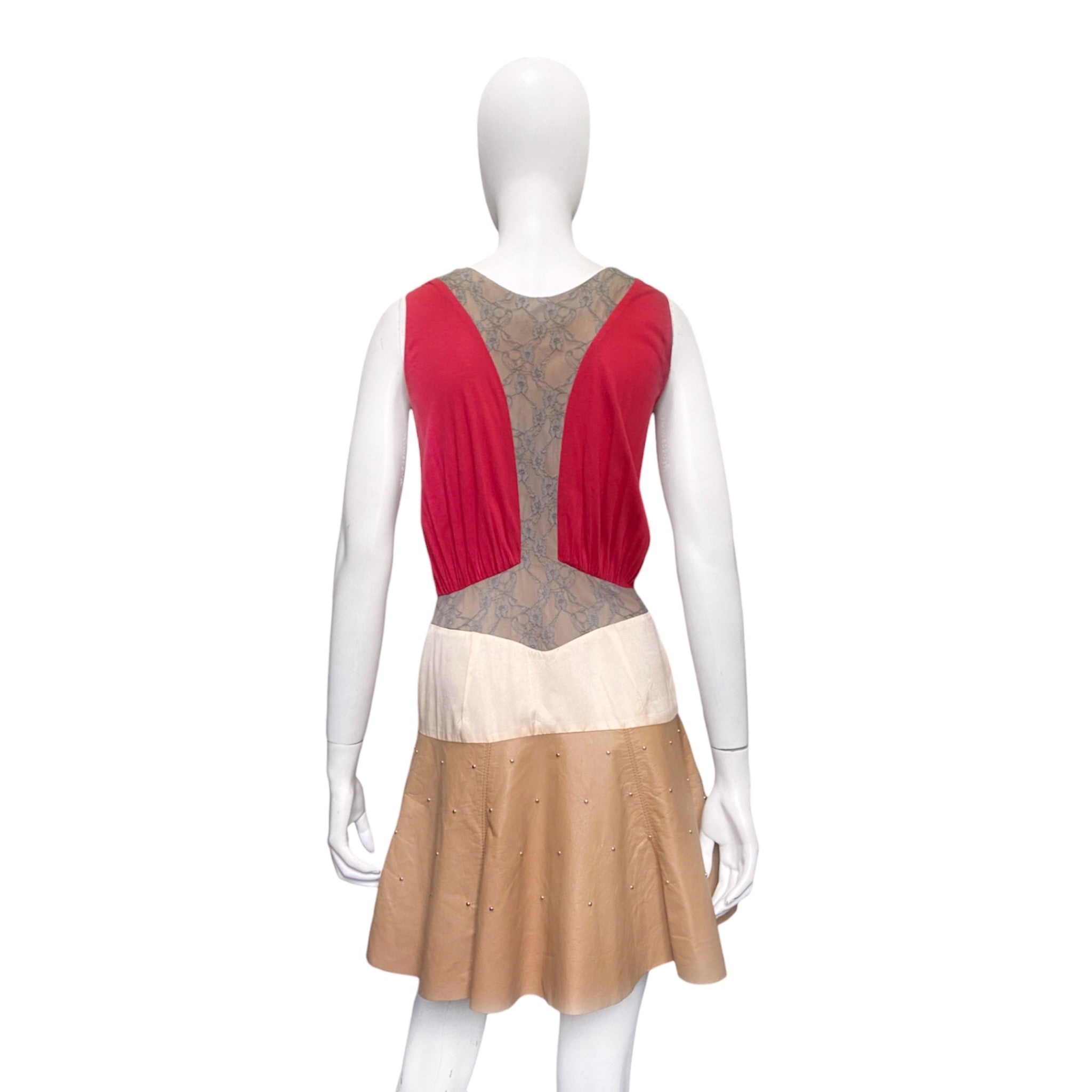 Undercover ss13 hamburger embossed silk mesh leather dress 1 - 4