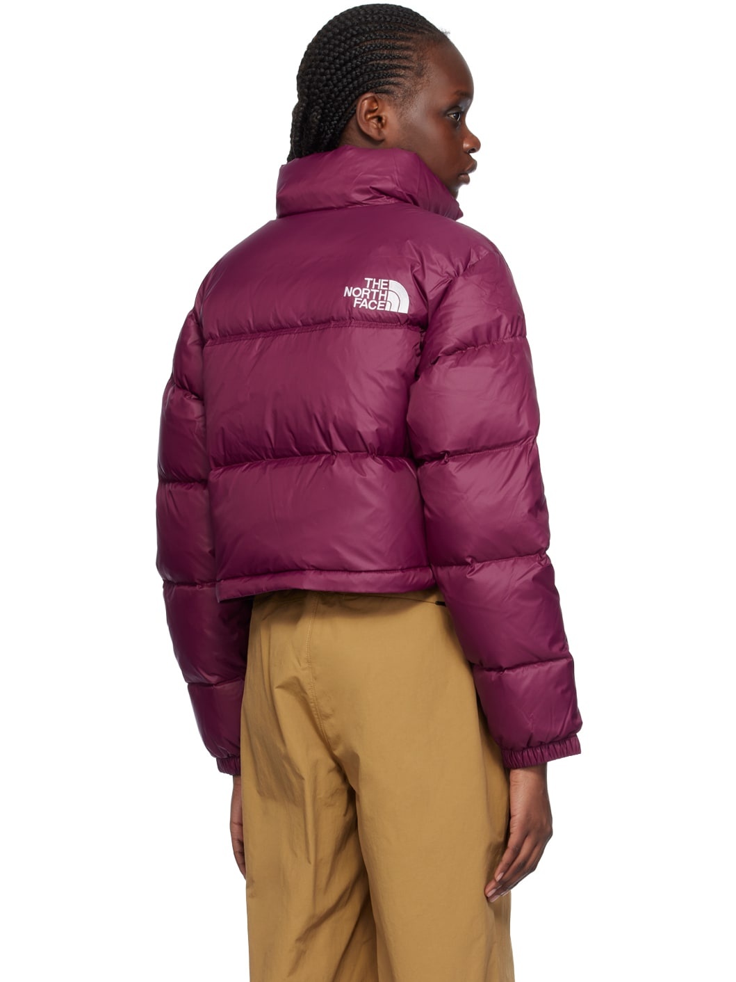 Purple Nuptse Short Down Jacket - 3