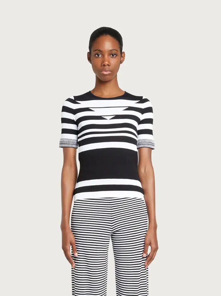 SHORT SLEEVED KNITTED T-SHIRT - 2