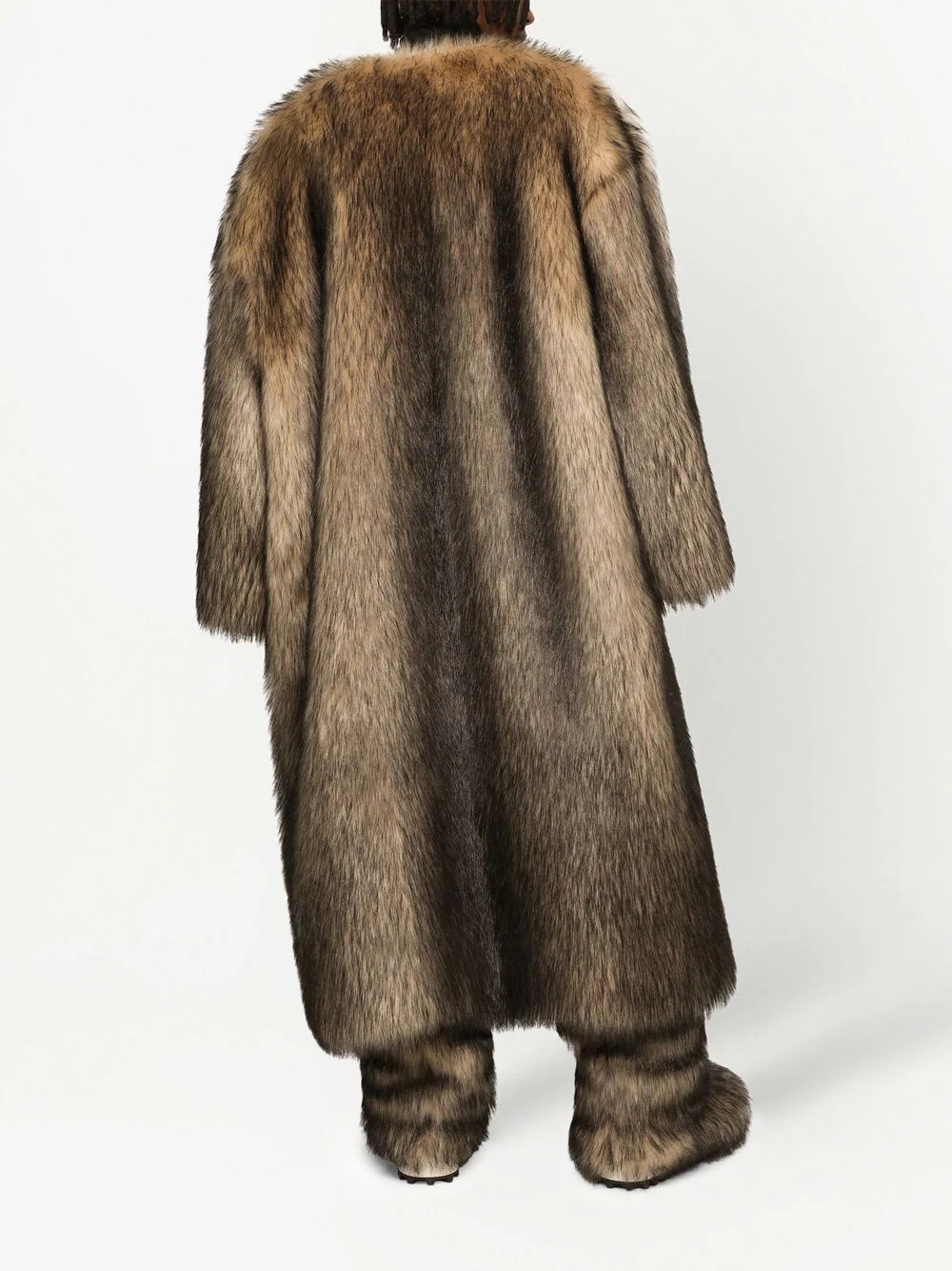 oversized faux-fur coat - 4