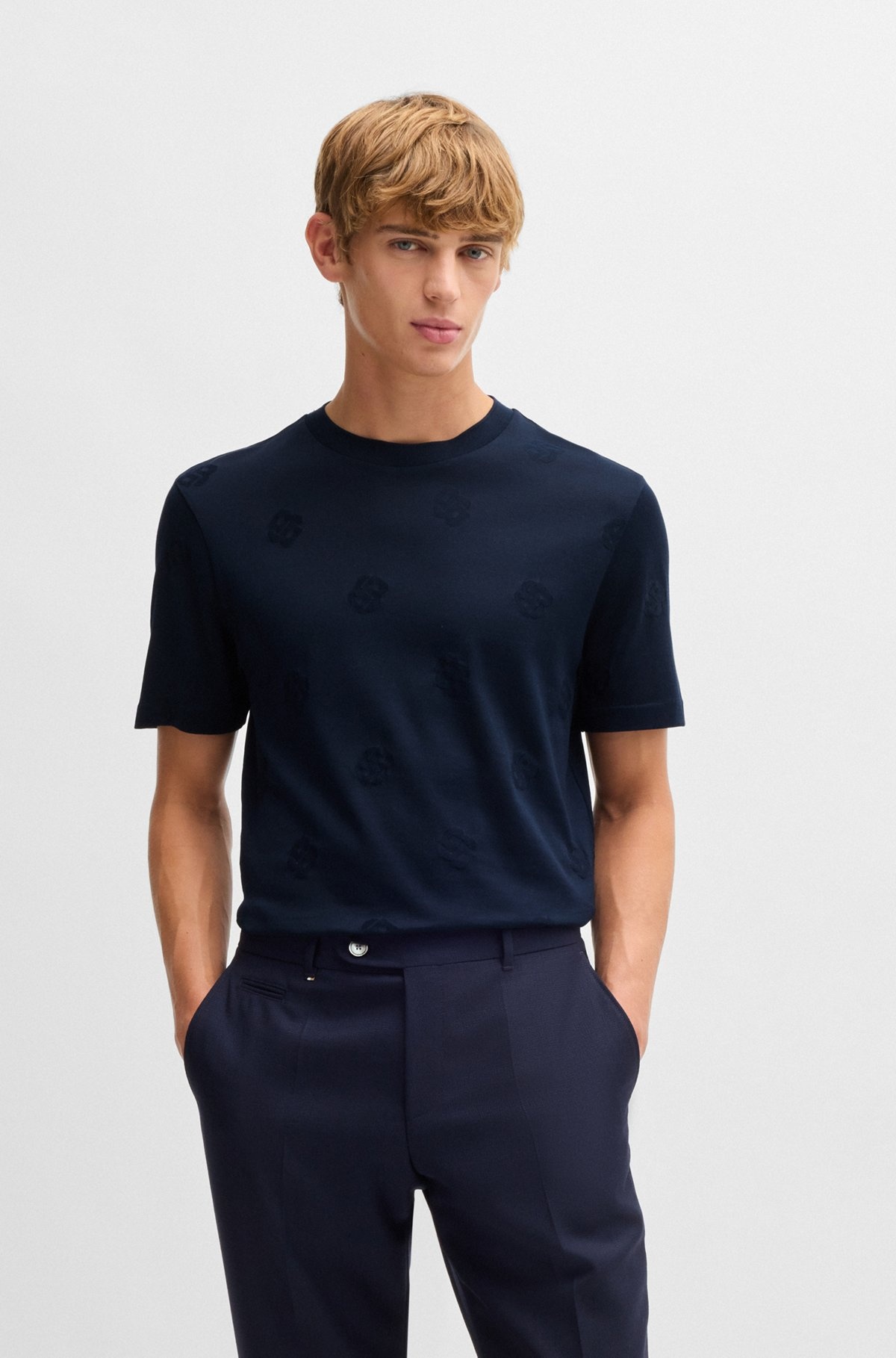 MERCERIZED-COTTON T-SHIRT WITH DOUBLE B MONOGRAMS - 2