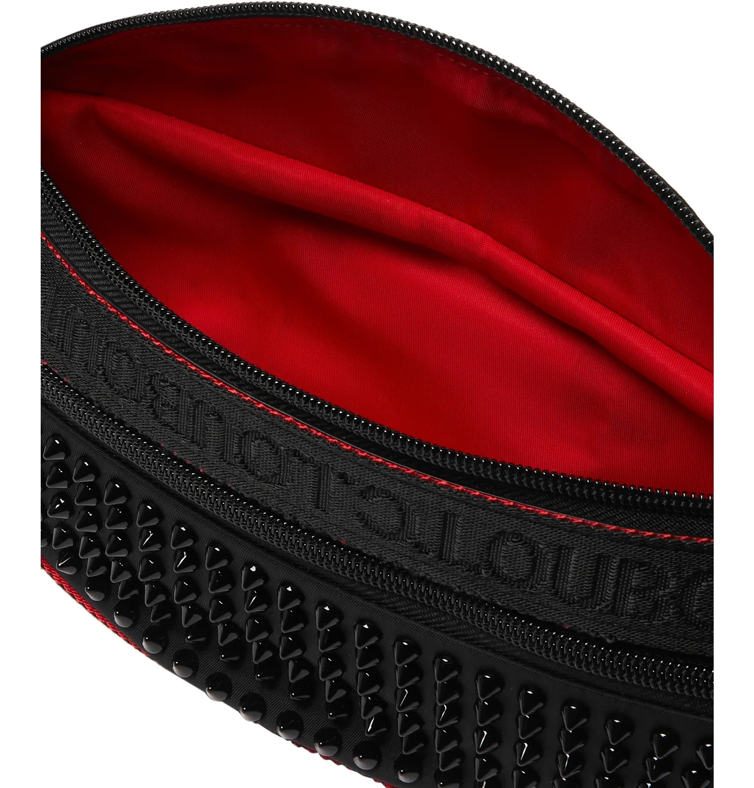 Studded Leather-Trimmed Nylon and Mesh Belt Bag - 3