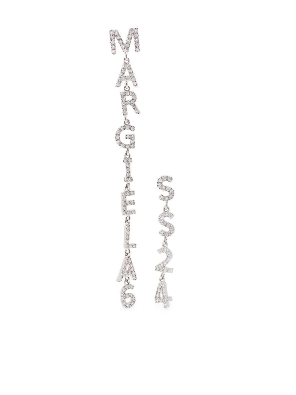logo-charm drop earrings - 1