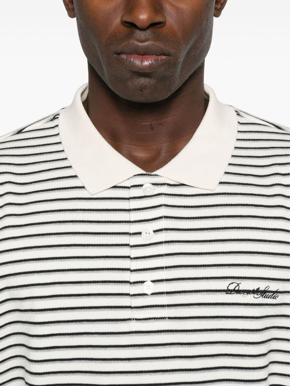 striped long-sleeve polo shirt - 4