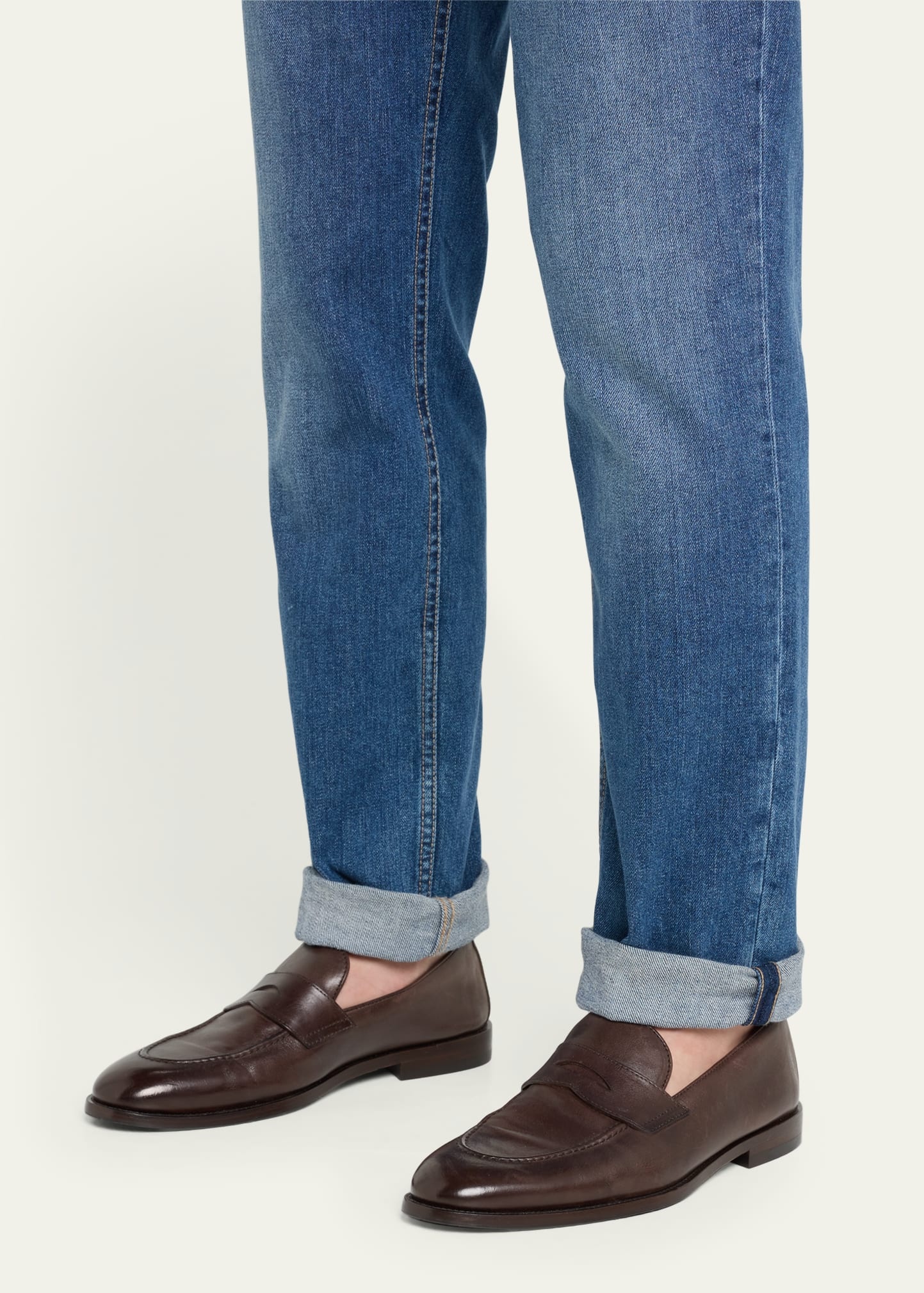 Brunello Cucinelli Men's Leather Penny Loafers