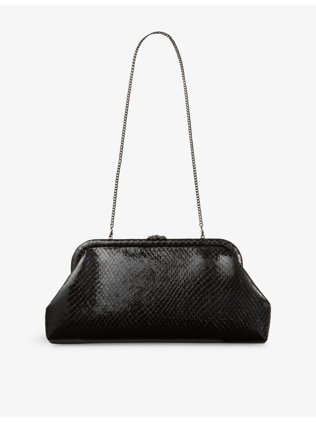 Skylar Snake-Printed Leather Clutch - 4