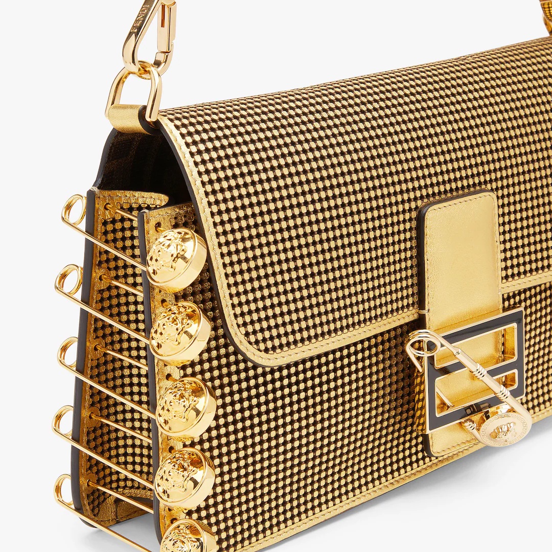 Fendace bag in gold perforated leather - 5