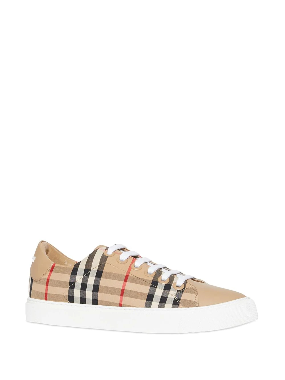 Vintage Check and Leather Sneakers - 2