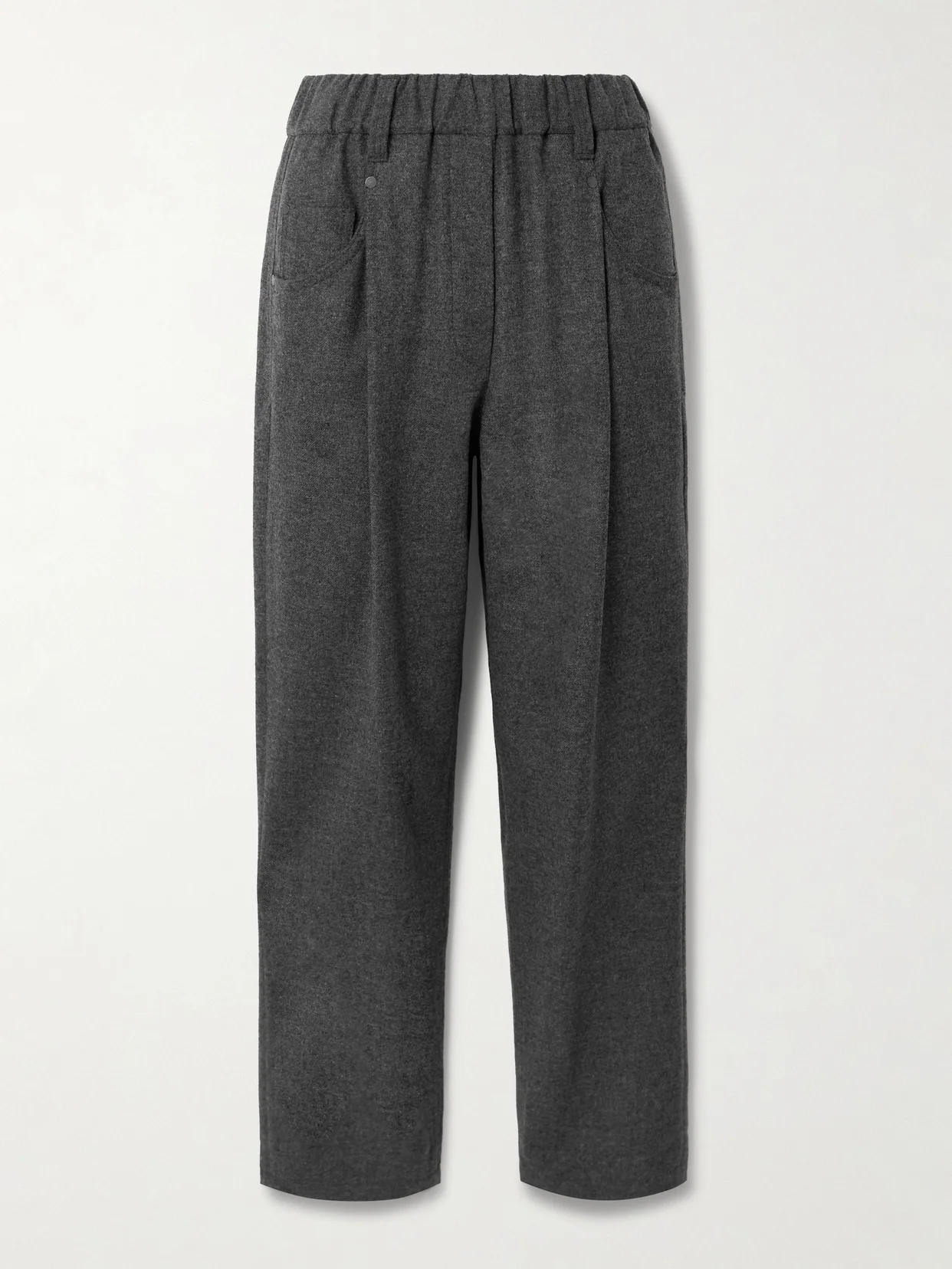 Cropped Pleated Virgin Wool And Cashmere-blend Pants - 1