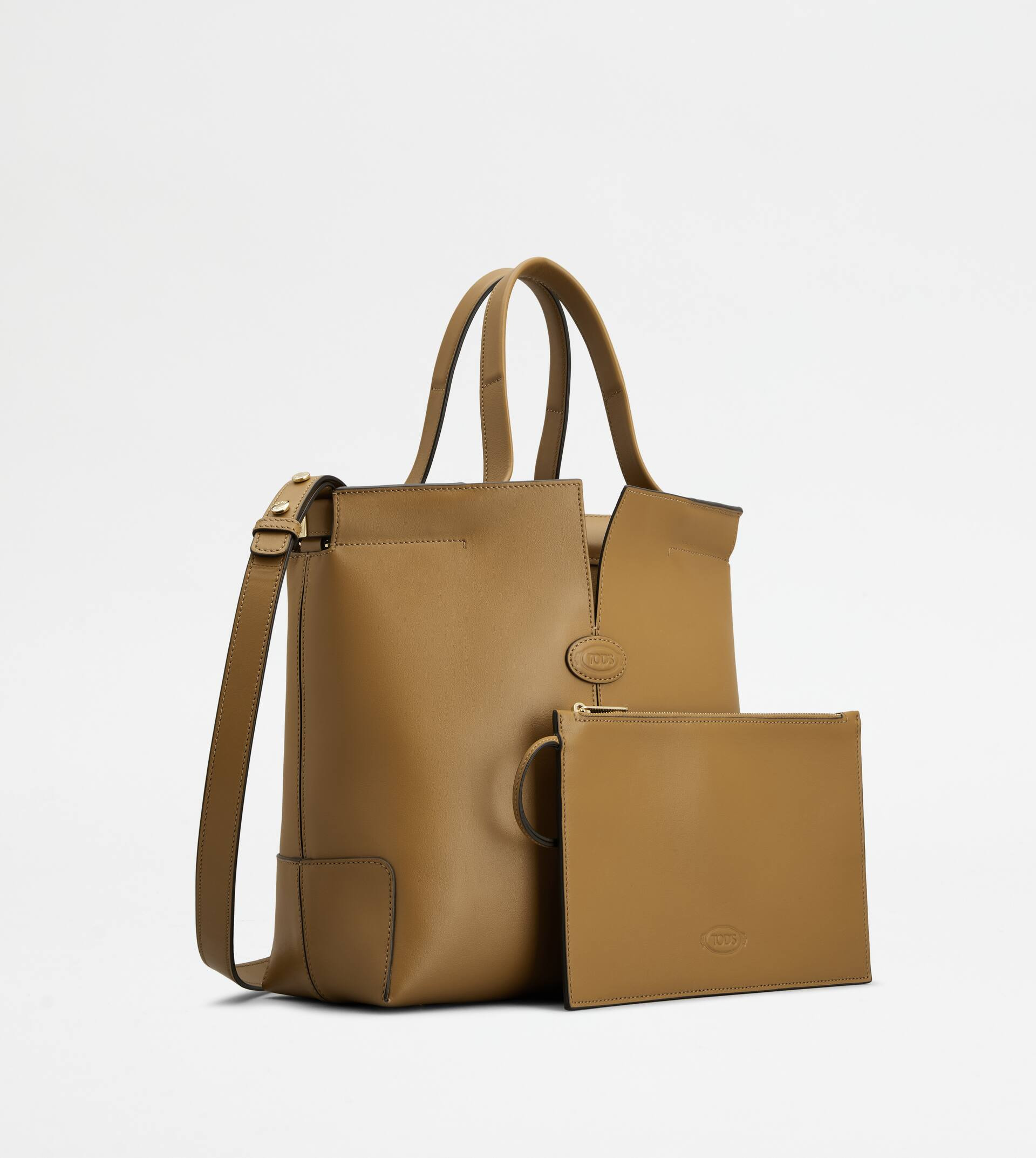 TOD'S DI BAG FOLIO IN LEATHER SMALL - BROWN - 3