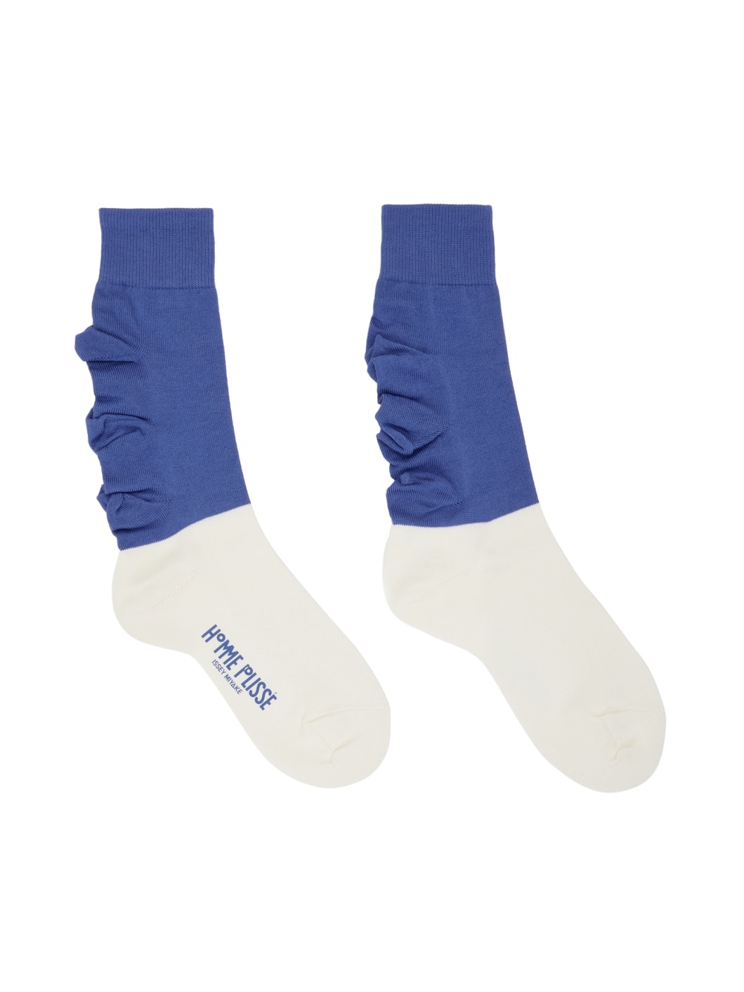 Off-White & Blue Flower Socks - 1