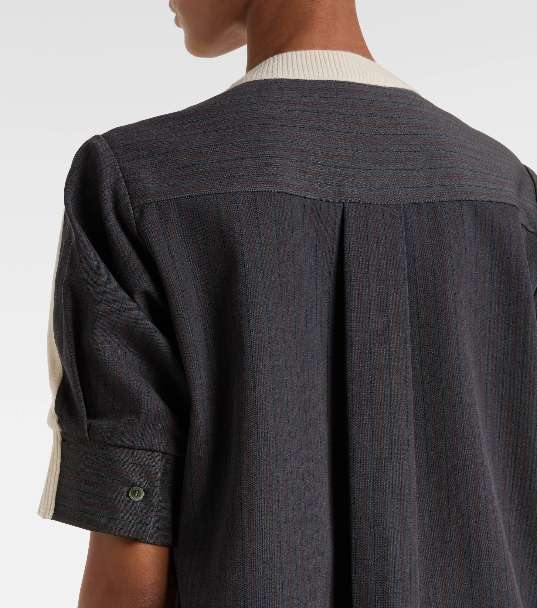 Striped layered wool sweater - 5