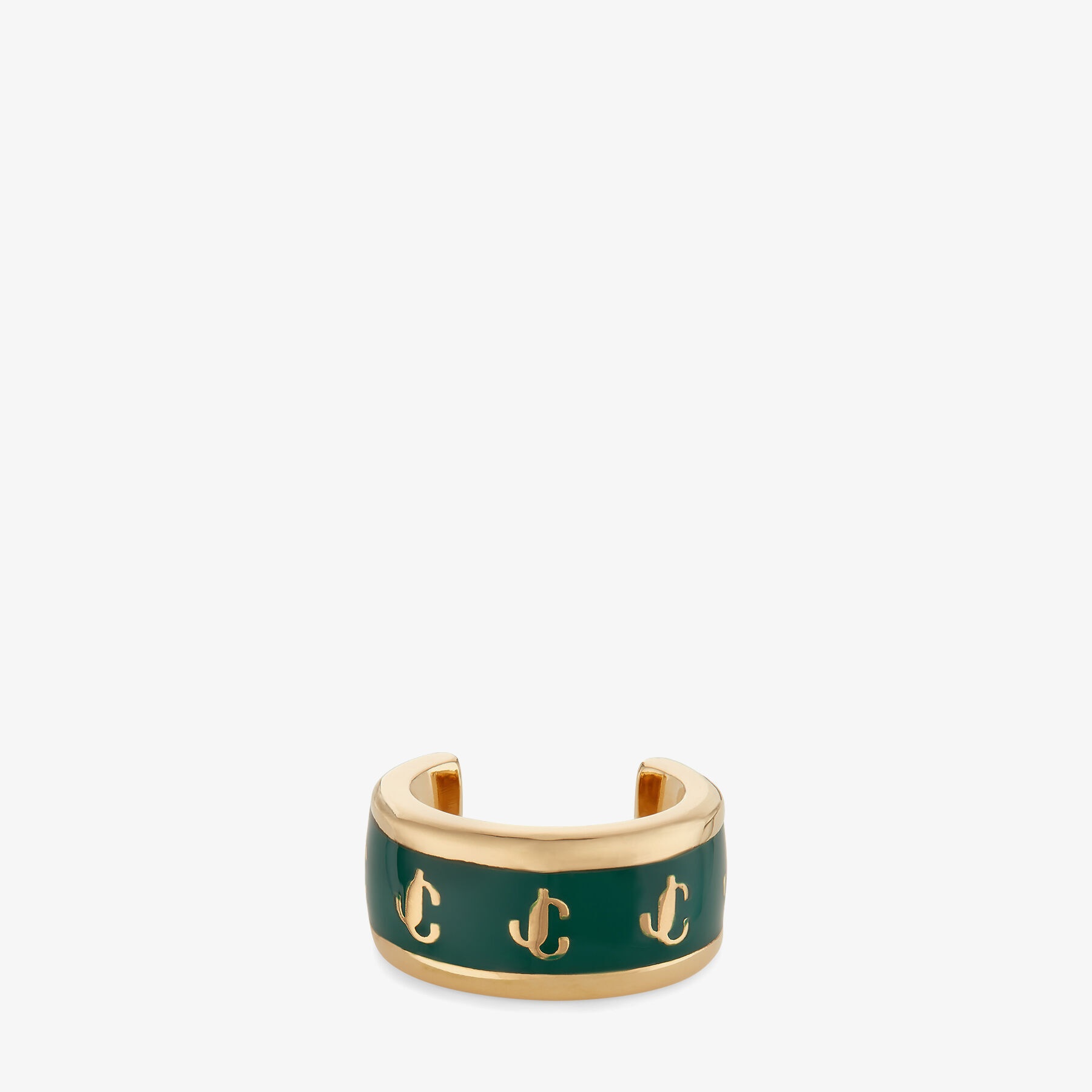 Single JC Ear Cuff
Gold-Finish Metal and Emerald Enamel JC Ear Cuff - 1