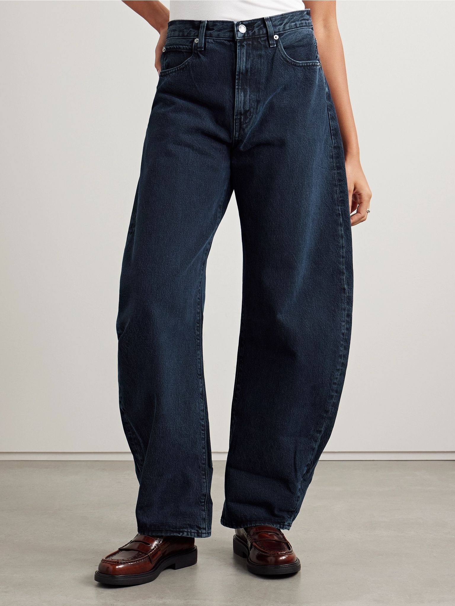 The Bubble high-rise barrel-leg jeans Dark denim - 3