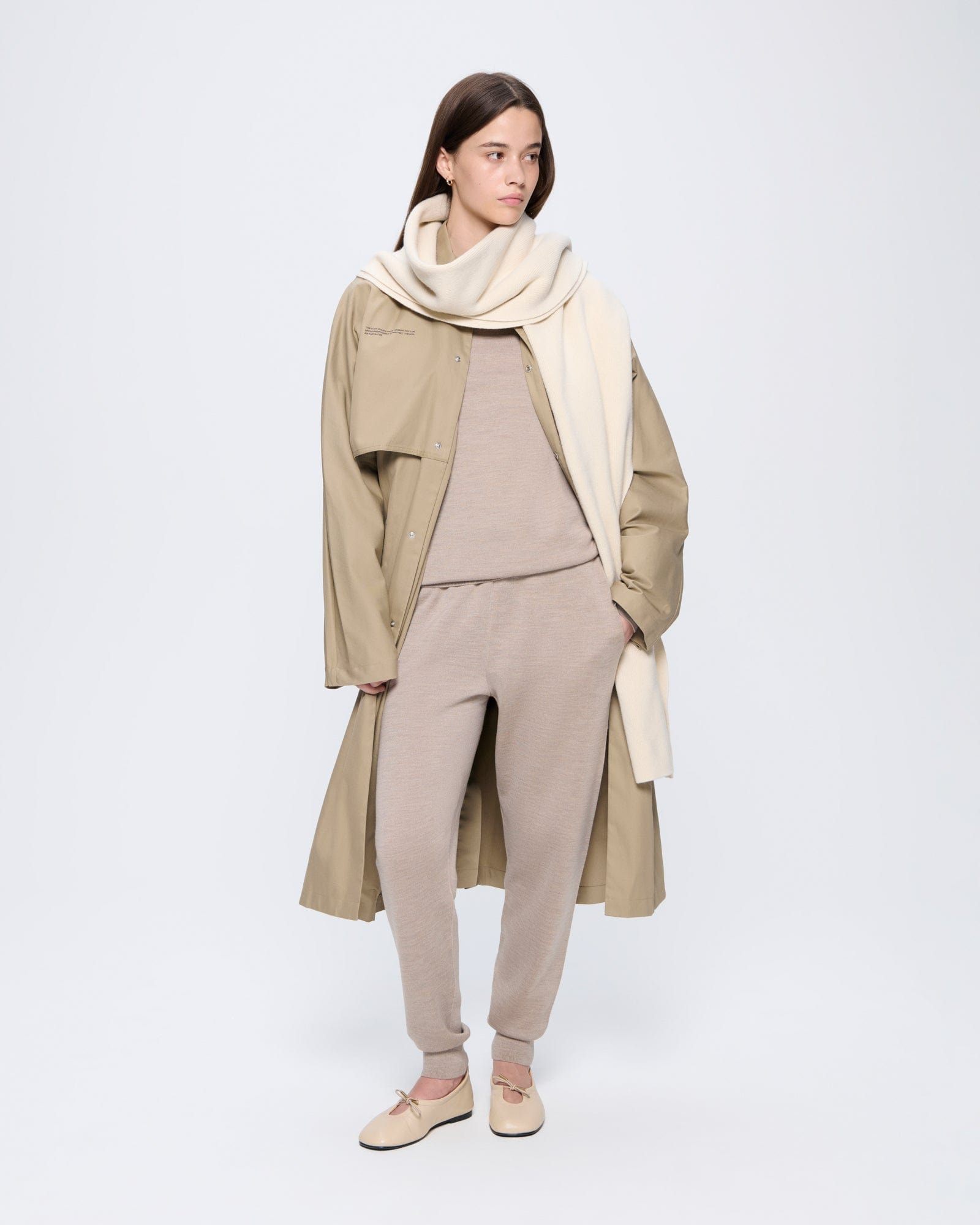 DNA Recycled Cashmere Scarf - Ecru Ivory - 5