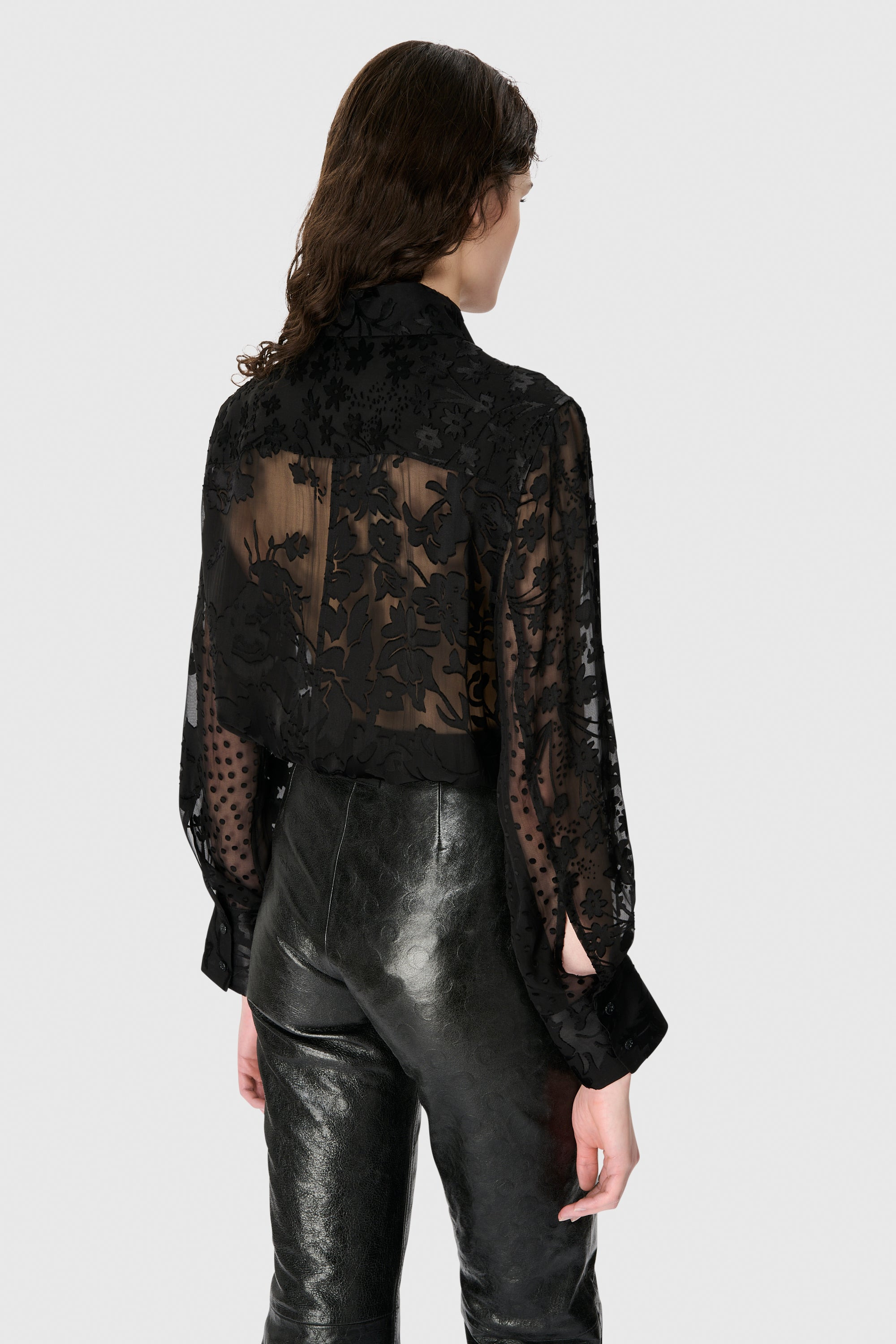 REGENERATED RASO SILK SCARVES LS SHIRT - 7