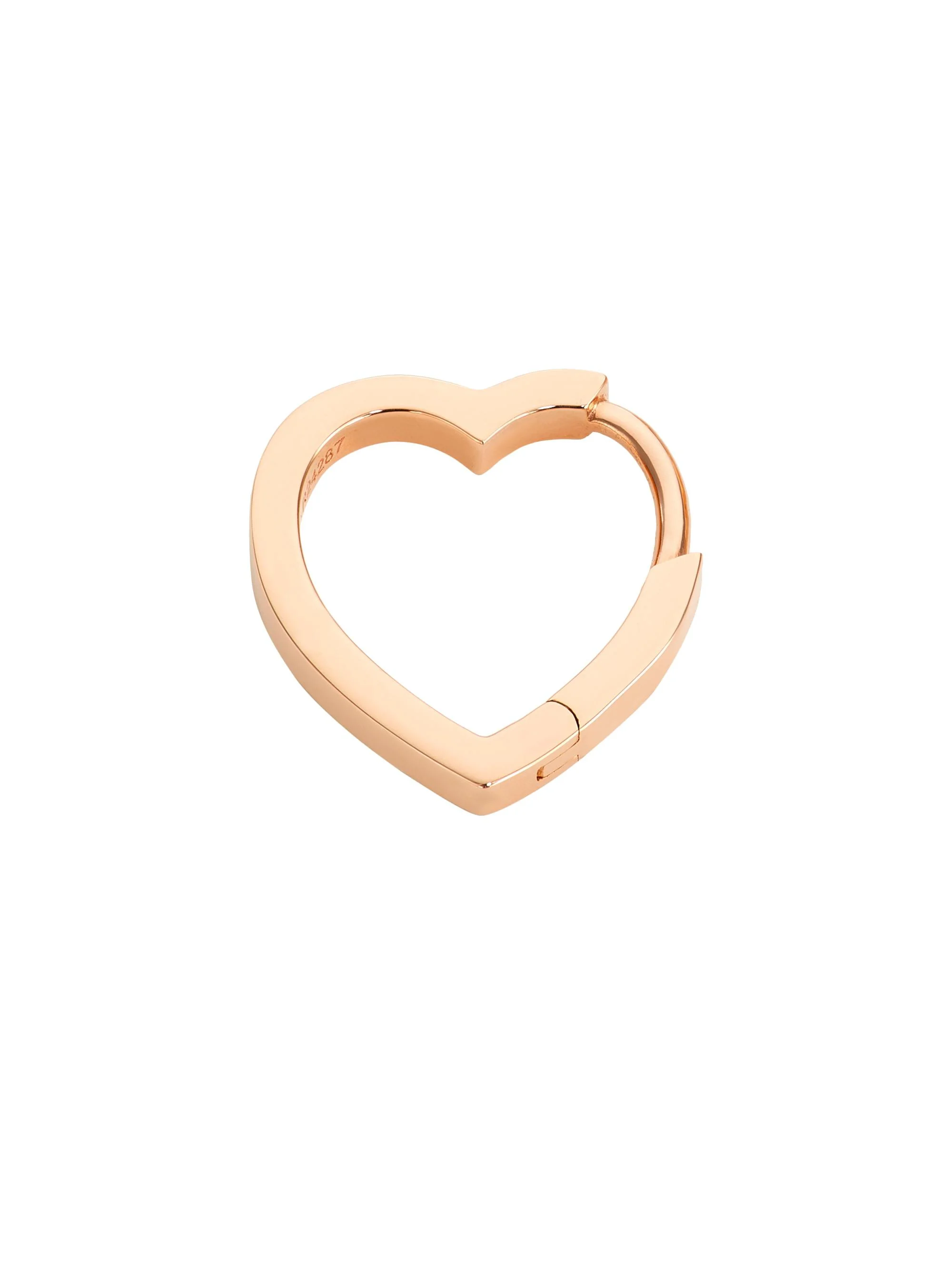 Women's Antifer 18K Pink Gold Small Heart Hoop Single Earring - Pink Gold - 1
